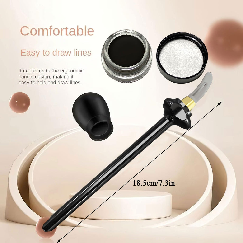 Ylapagne Silicone Eyeliner Tools Set — Waterproof Brush Kit with Black Gel