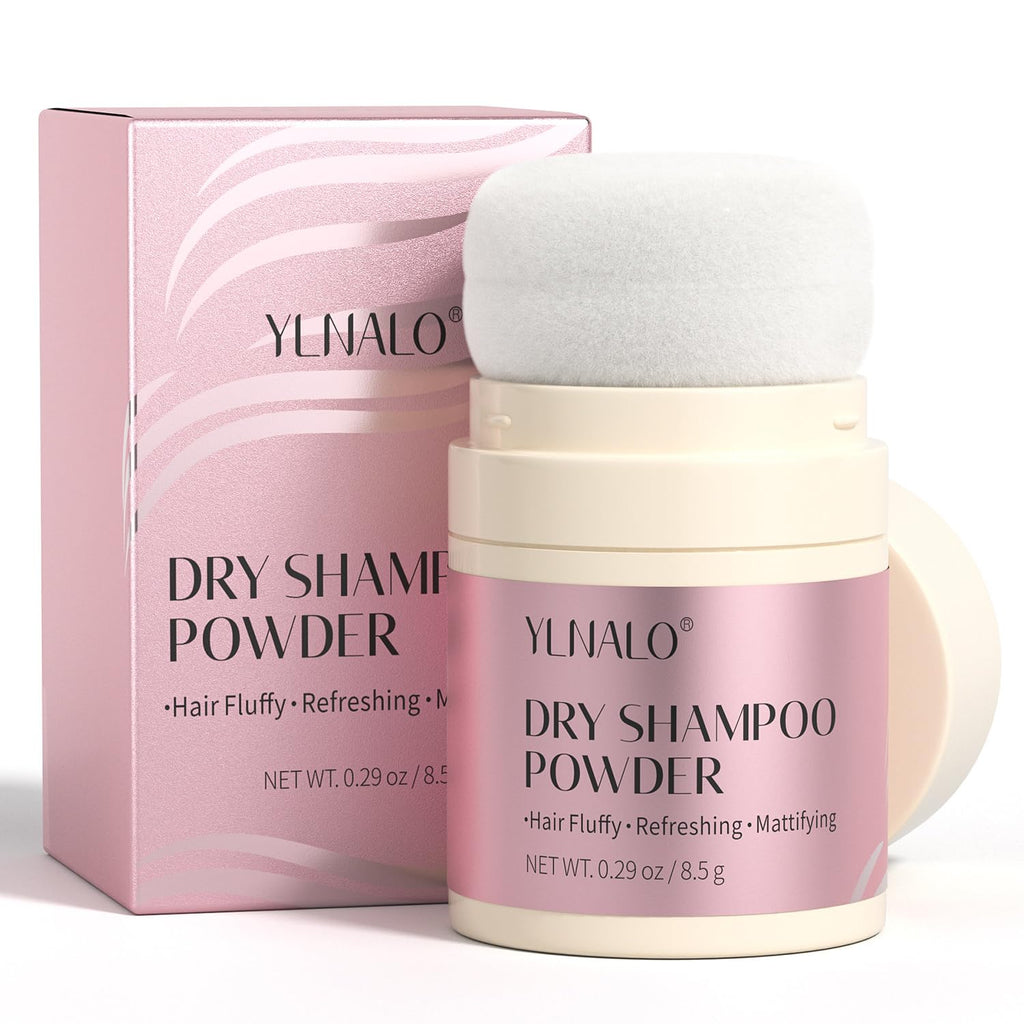 YLNALO Dry Shampoo Powder – Mattifying, Non-Aerosol, Travel Size 0.29 oz, No White Cast, Vegan