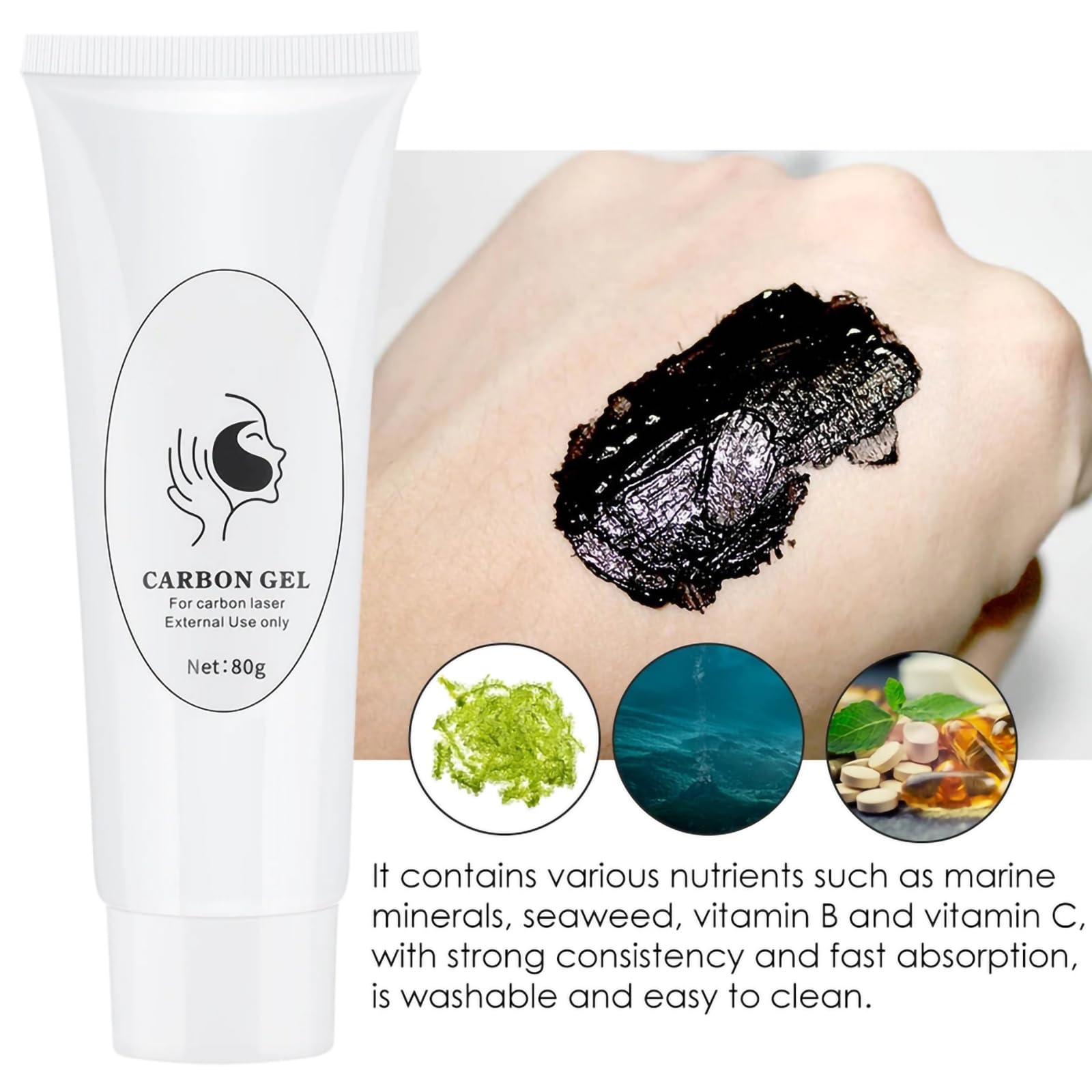 YMEYFAN Carbon Peeling Gel for Laser Hair Removal – Deep Cleansing & Pore Refinement (80ml)