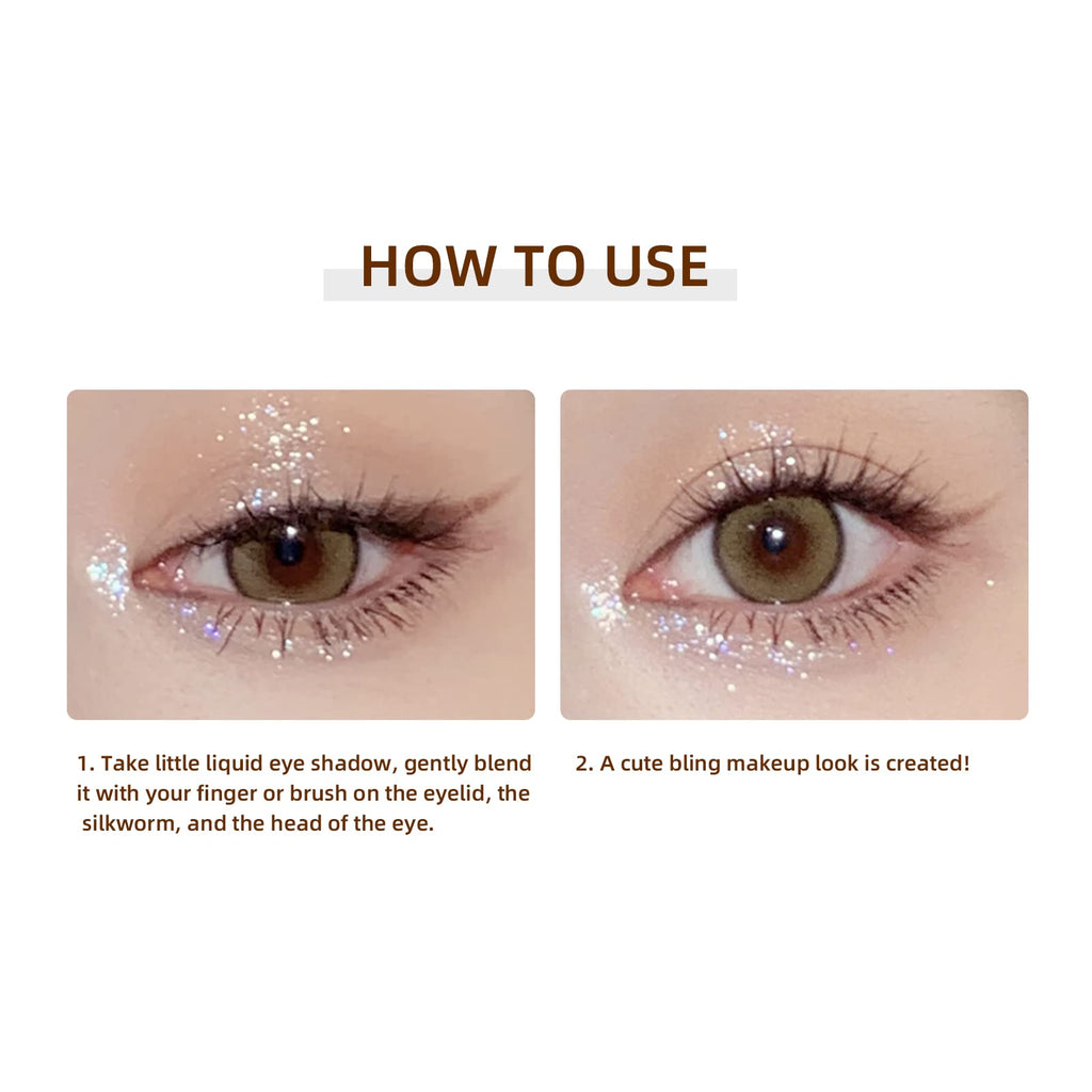 YMH BEAUTE Liquid Glitter Eyeshadow 01 - Pigmented, Quick-Drying, Long-Lasting, Four Color Options