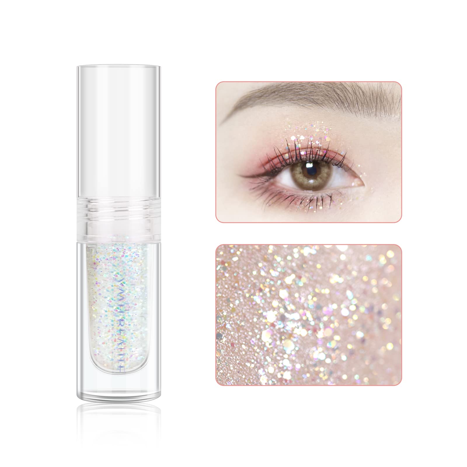 YMH BEAUTE Liquid Glitter Eyeshadow 01 - Pigmented, Quick-Drying, Long-Lasting, Four Color Options