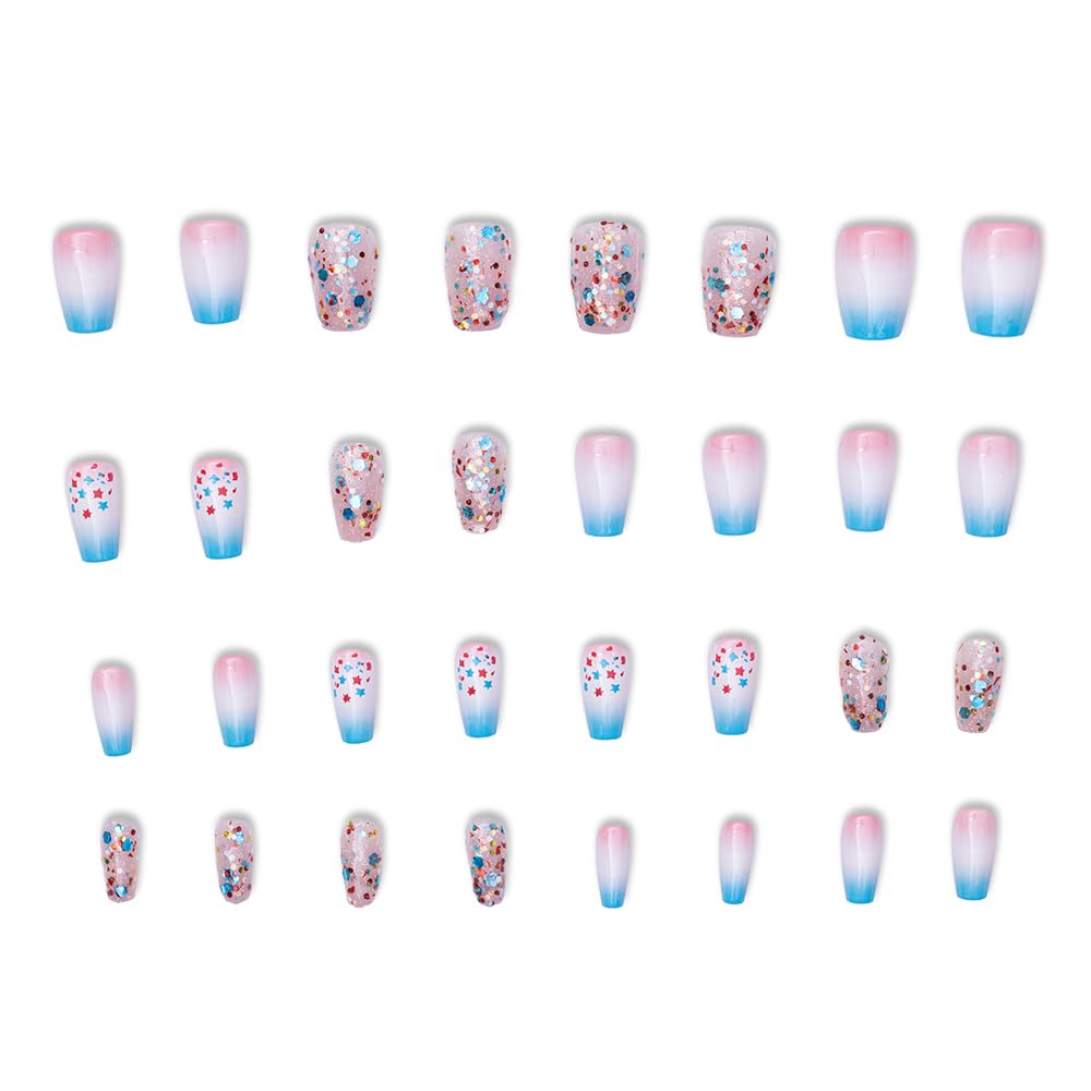 YN Young Nails Press On Nails - Rocket Glitz Kit for Women | Glue-On Nails
