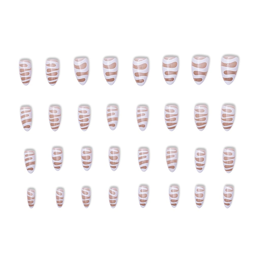 YN Young Nails Press On Nails – Glue-On Nails for Women, Medium Oval, Includes Glue, File & Tabs (Mommi White)