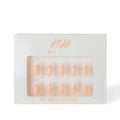 YN Young Nails Press On Nails – Medium Oval Glue-On Kit with All-In-One Tools (Pretty in French)