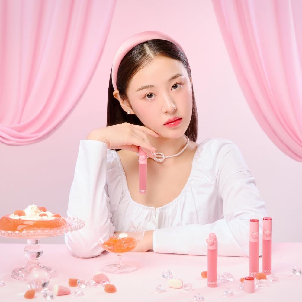 YNM Heart Jelling Tint Cherry Jelling — Long-Lasting Korean Lip Tint with Built-In Silicone Brush