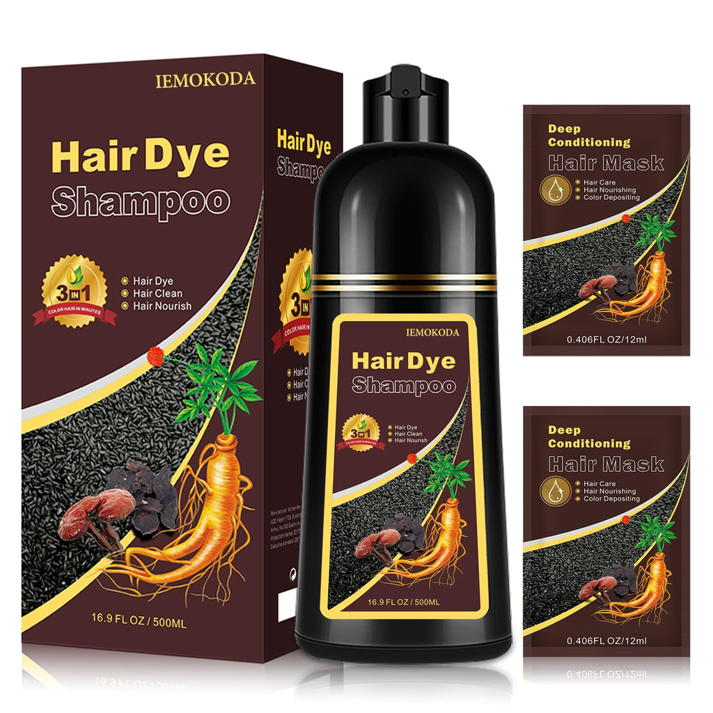 Yocisku Coffee Hair Dye Shampoo 3 in 1 — Gray Coverage, Easy At-Home Color, 16.9 Fl Oz