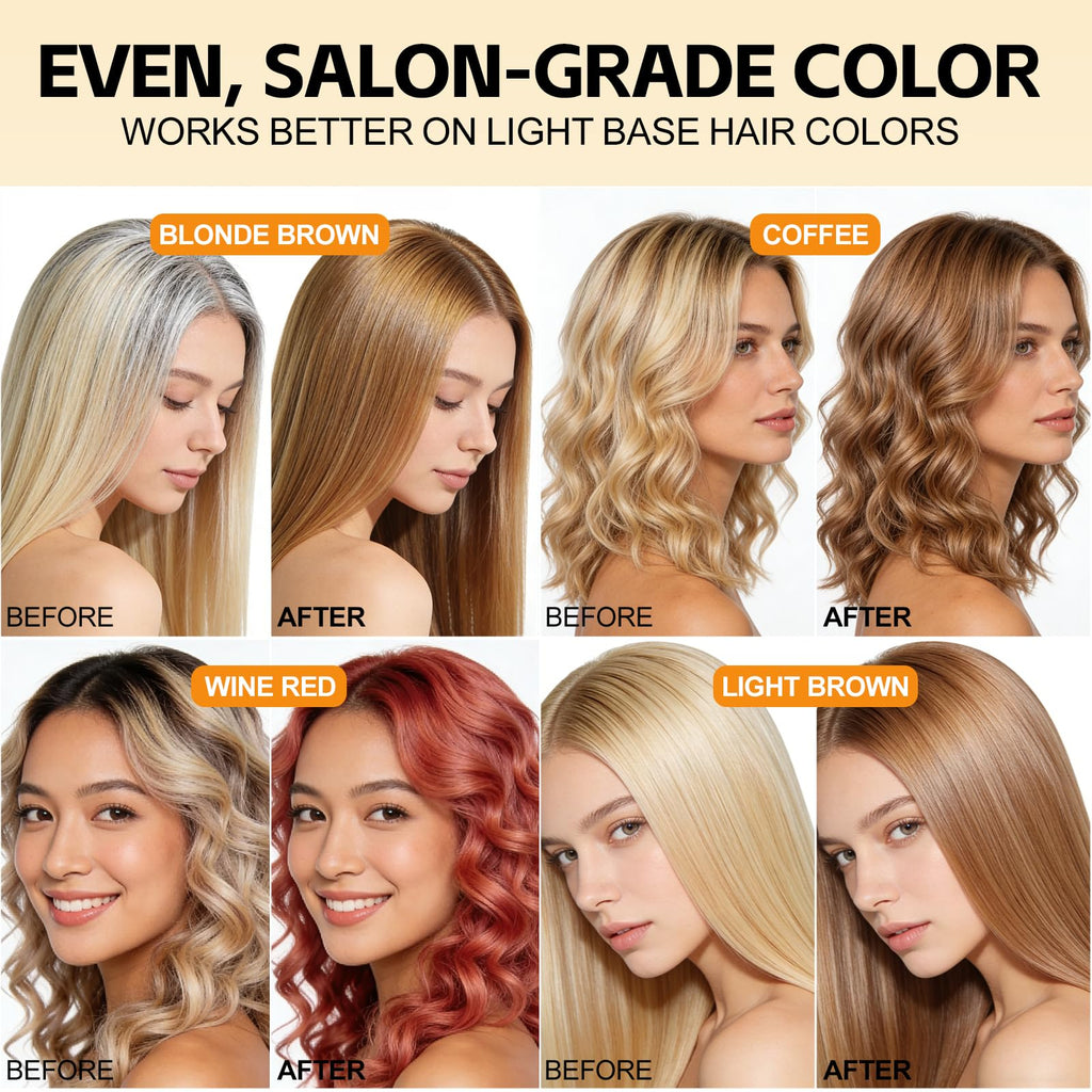 Yocisku Coffee Hair Dye Shampoo 3 in 1 — Gray Coverage, Easy At-Home Color, 16.9 Fl Oz