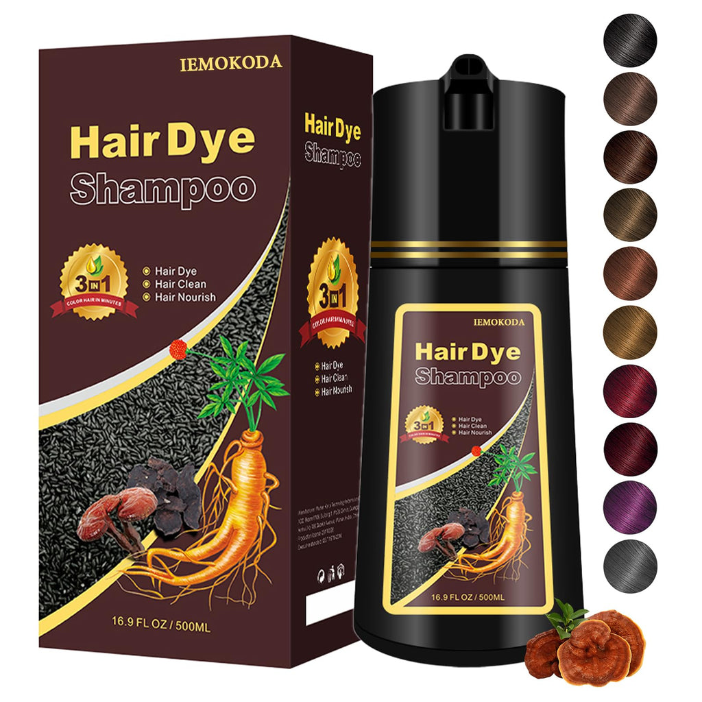 Yocisku Hair Dye Shampoo – Gray Coverage, Dark Wine Red, 3-in-1 Color & Care