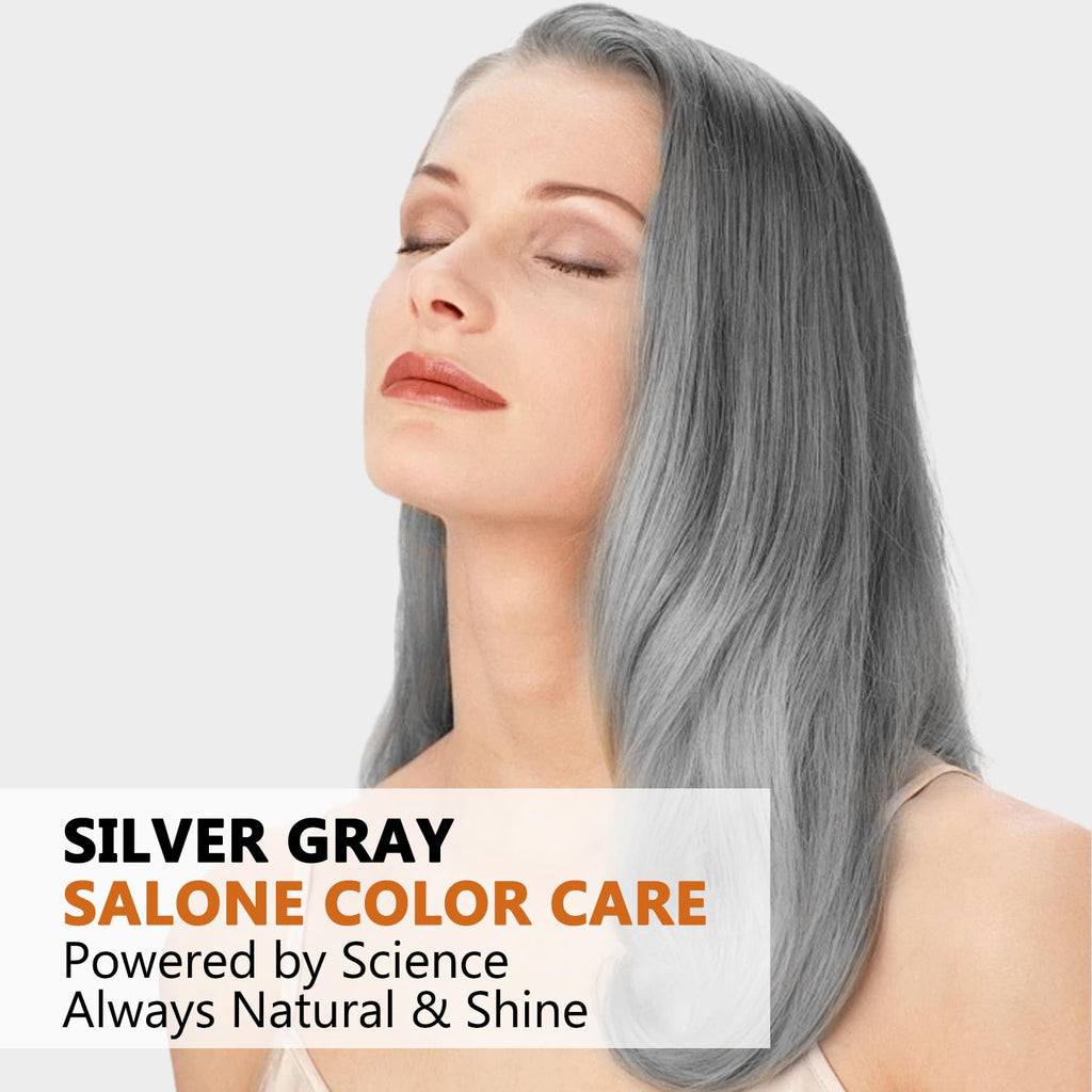 Yocisku Silver Gray Hair Dye Shampoo 3-in-1 for Men & Women – Ammonia-Free Color