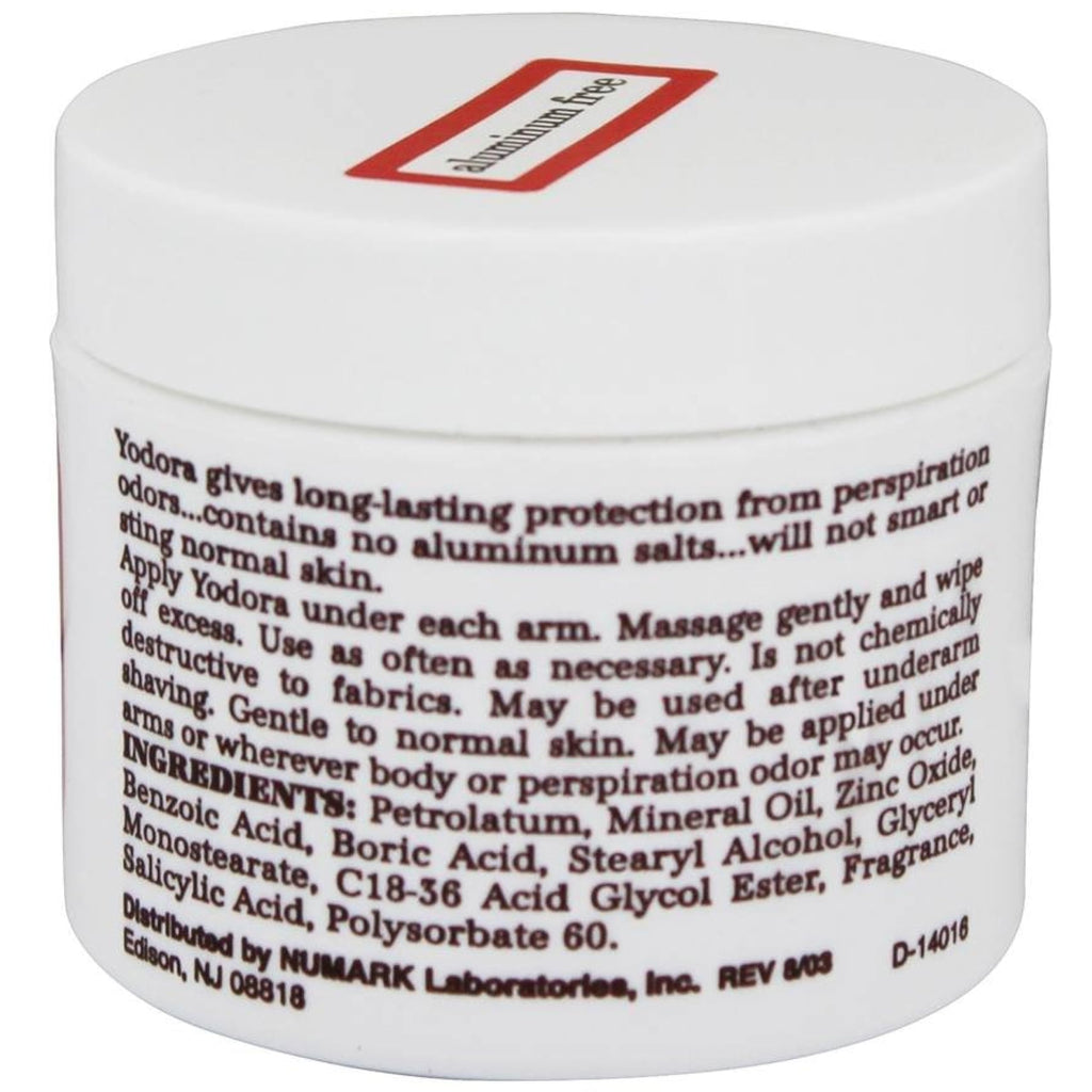Yodora Deodorant Cream 2 oz (Pack of 2) – Aluminum-Free, Gentle, Long-Lasting Freshness