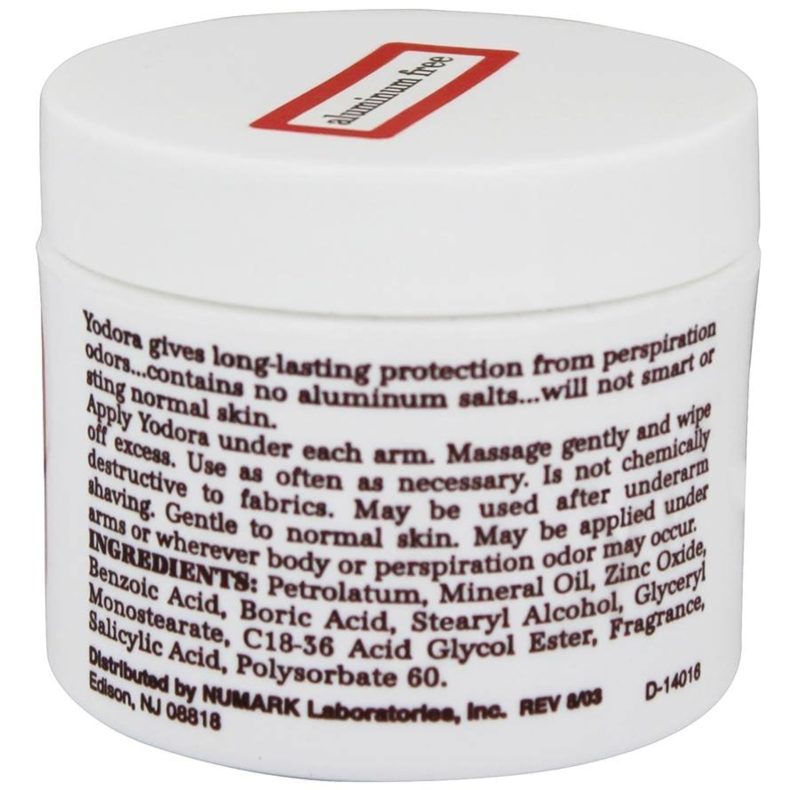 Yodora Deodorant Cream 2 oz (Pack of 2) – Aluminum-Free, Gentle, Long-Lasting Freshness