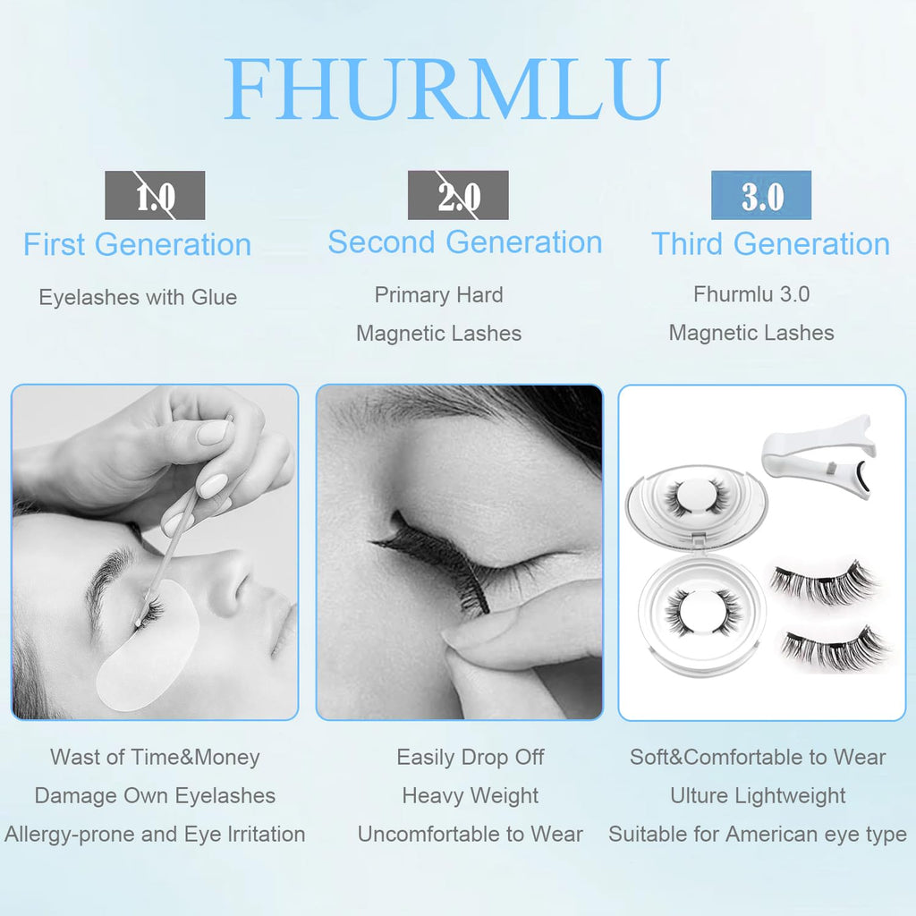 Yogkuse Hunnyfit Magnetic Eyelashes with Applicator – No Glue Needed, Reusable Natural Look