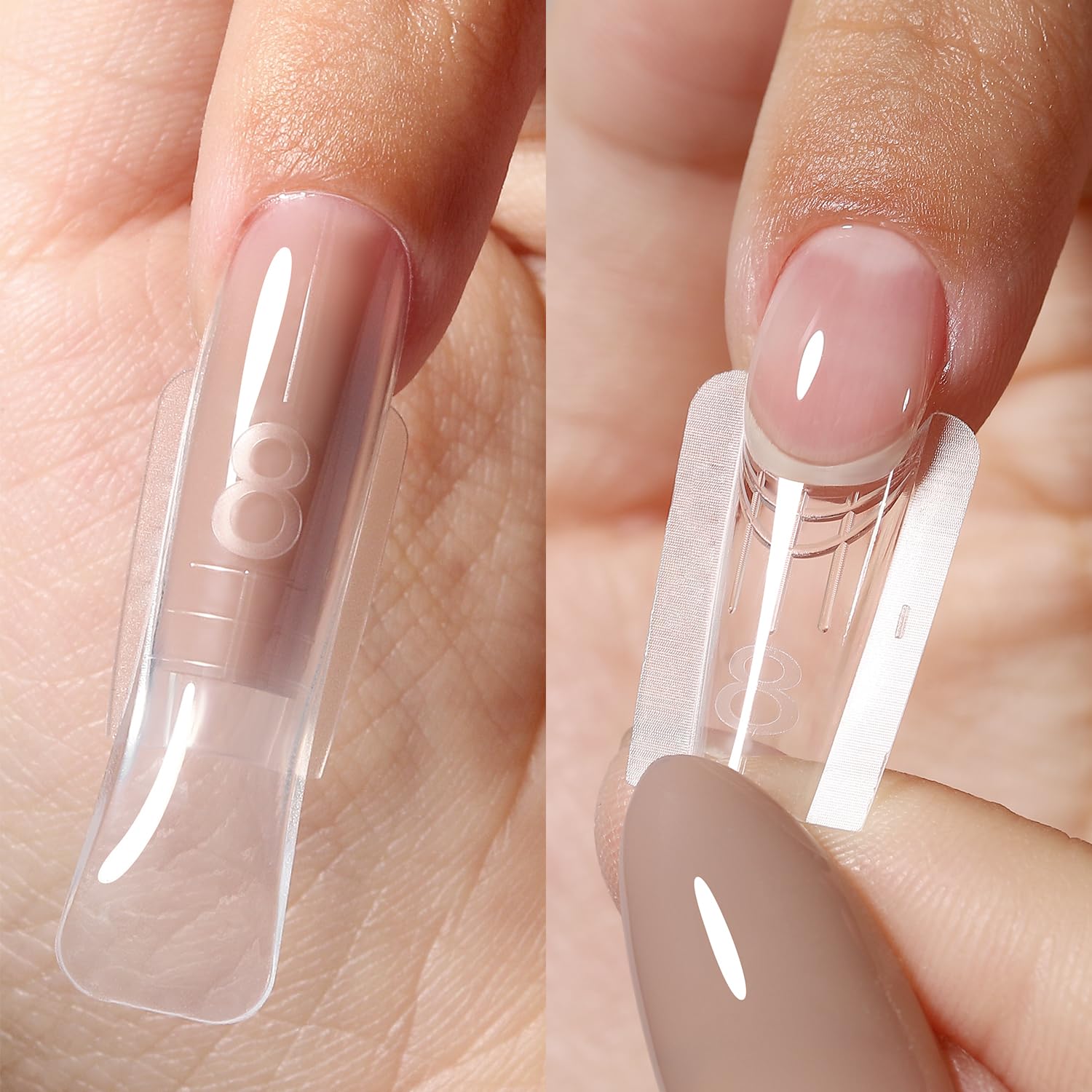YOKEFELLOW Original Sandwich Nails Dual Forms – 240Pcs, 15 Sizes, Quick Extensions