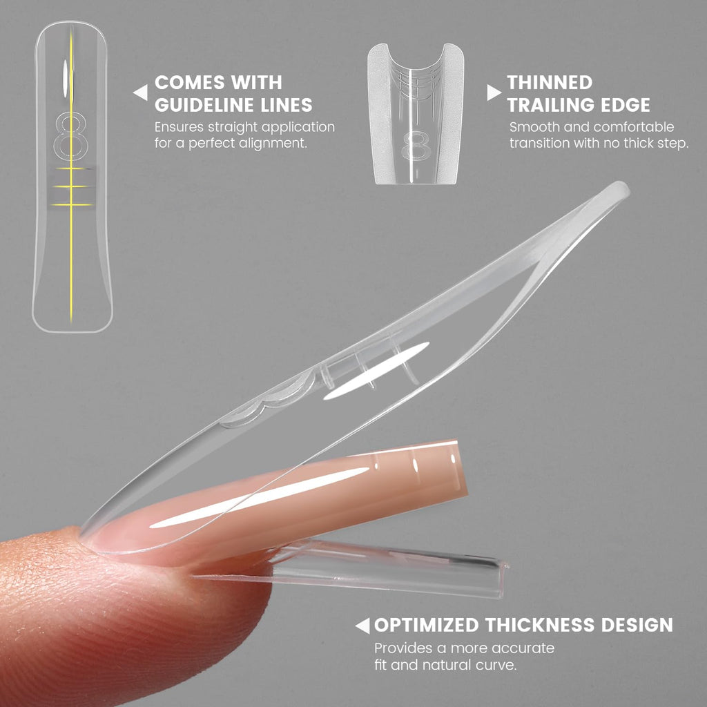 YOKEFELLOW Original Sandwich Nails Dual Forms – 240Pcs, 15 Sizes, Quick Extensions