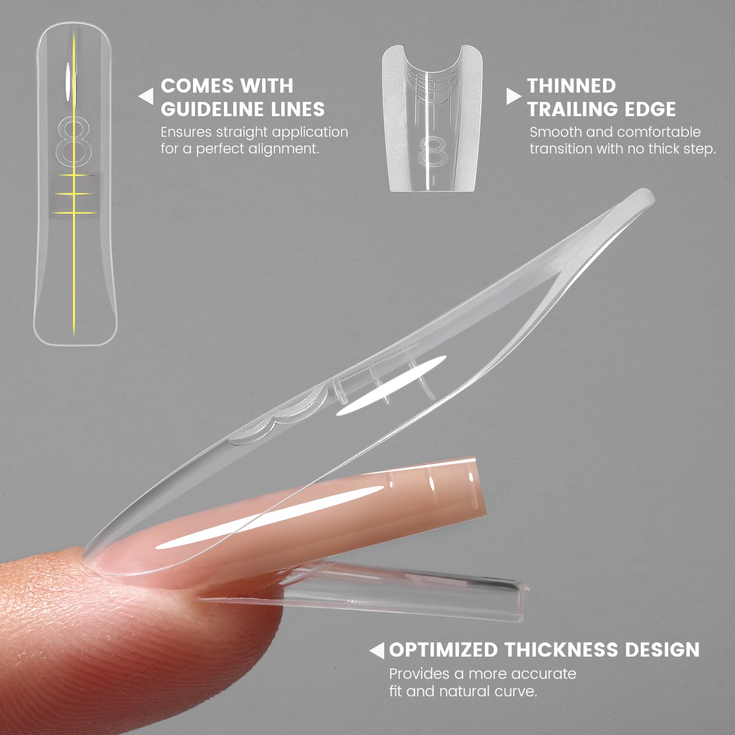 YOKEFELLOW Original Sandwich Nails Dual Forms – 240Pcs, 15 Sizes, Quick Extensions