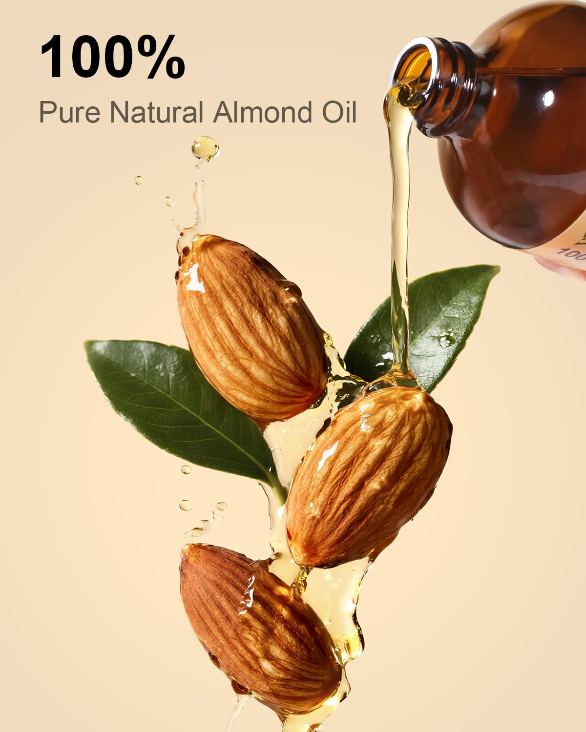 Yoken Organic Almond Oil 16 oz – 100% Pure Cold-Pressed in Amber Glass