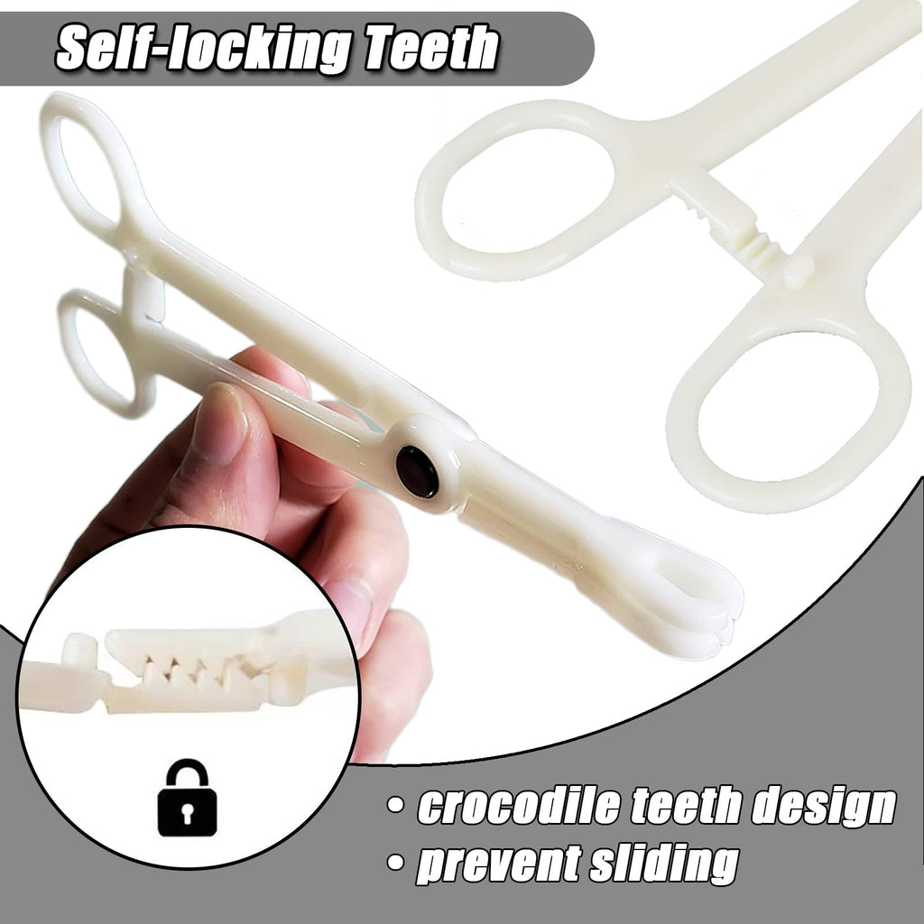 YONGDA 25Pcs Disposable Piercing Clamps – Self-Locking, Round Slot, PVC, Home & Studio Use