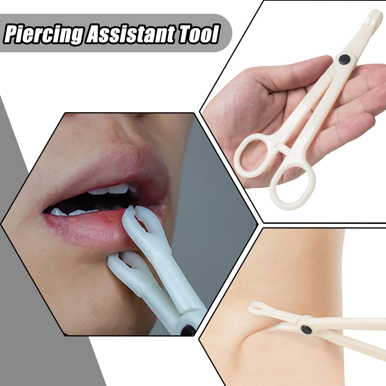 YONGDA 25Pcs Disposable Piercing Clamps – Self-Locking, Round Slot, PVC, Home & Studio Use