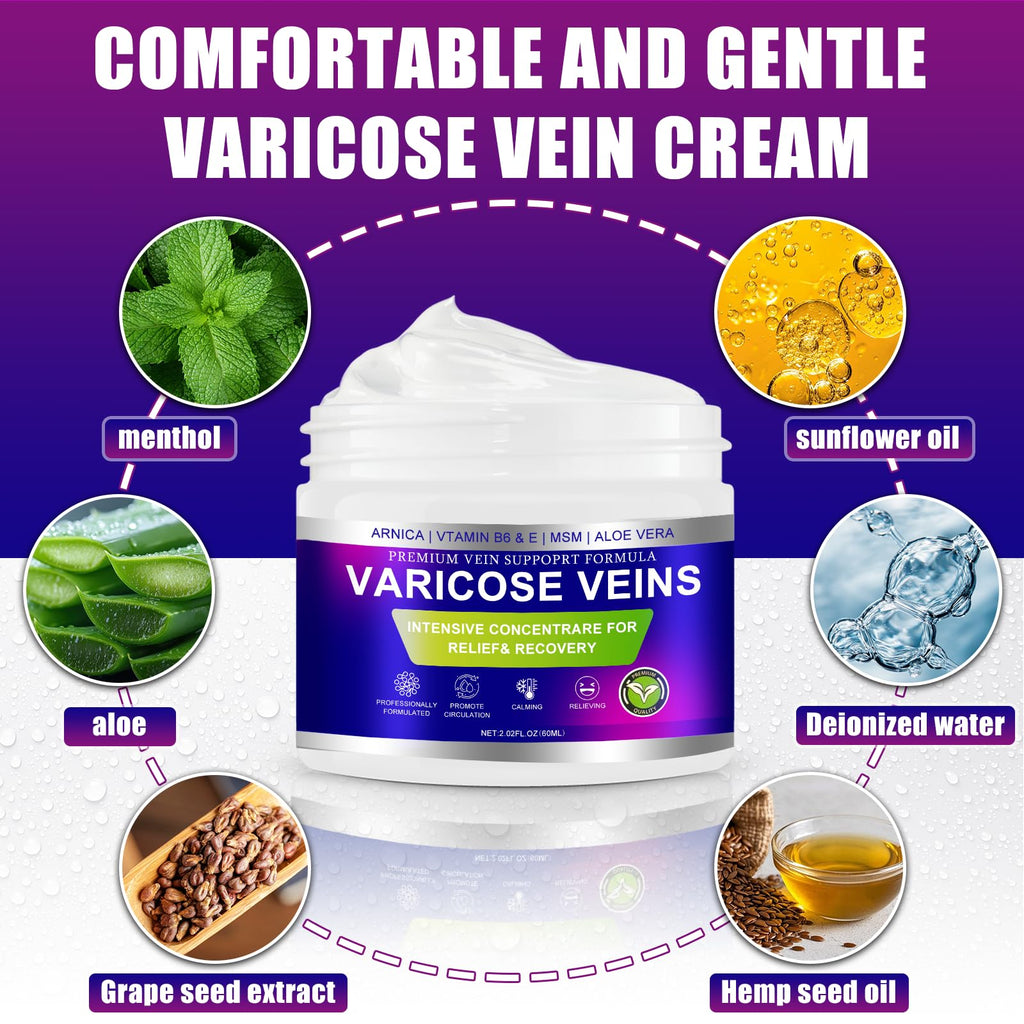 Yongsenina Varicose Veins Cream for Legs – Lightweight, Non-Sticky Vein & Spider Vein Treatment