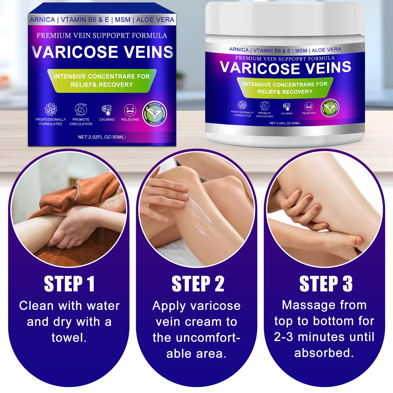 Yongsenina Varicose Veins Cream for Legs – Lightweight, Non-Sticky Vein & Spider Vein Treatment