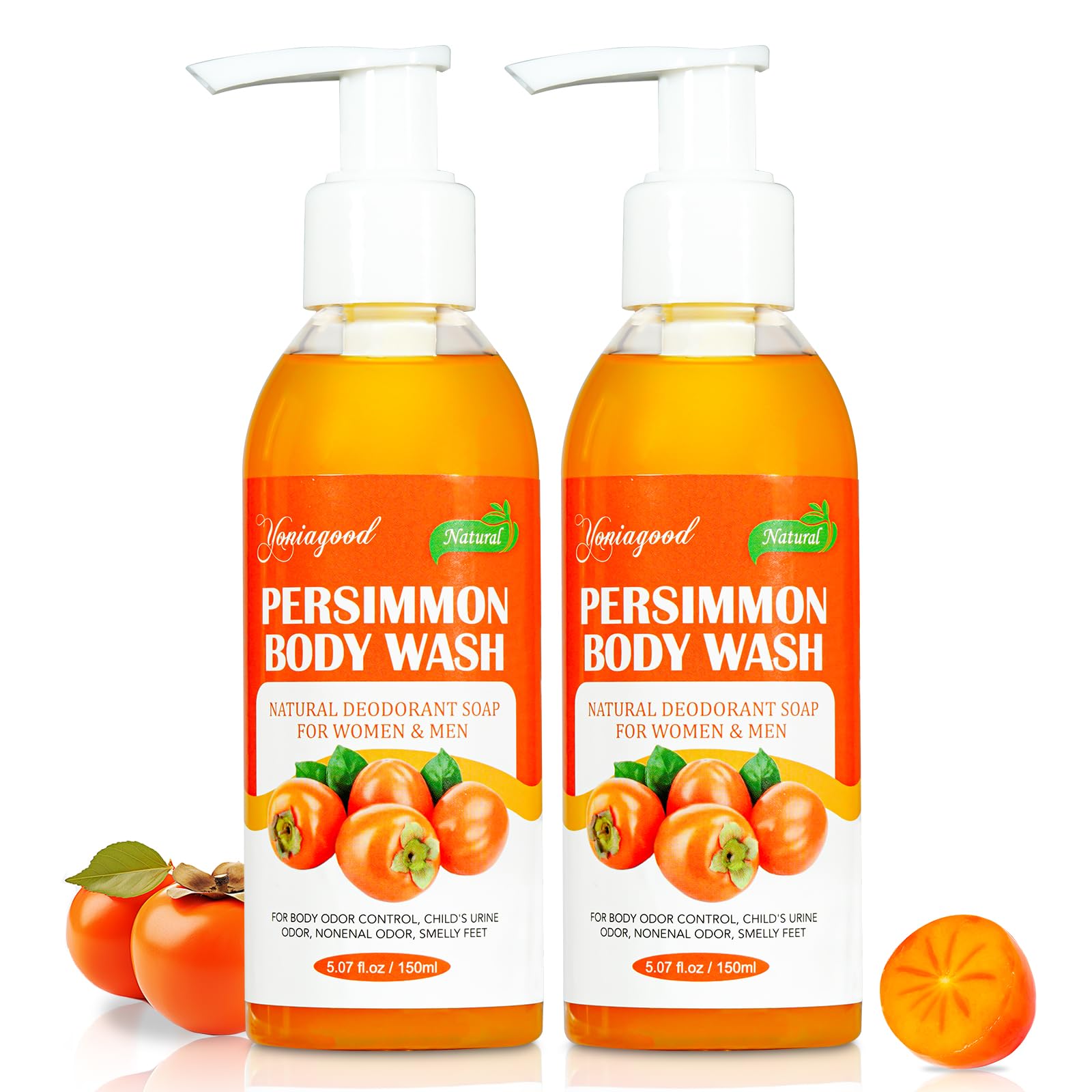 2-Pack Persimmon Body Wash for Odor Control | Yoniagood