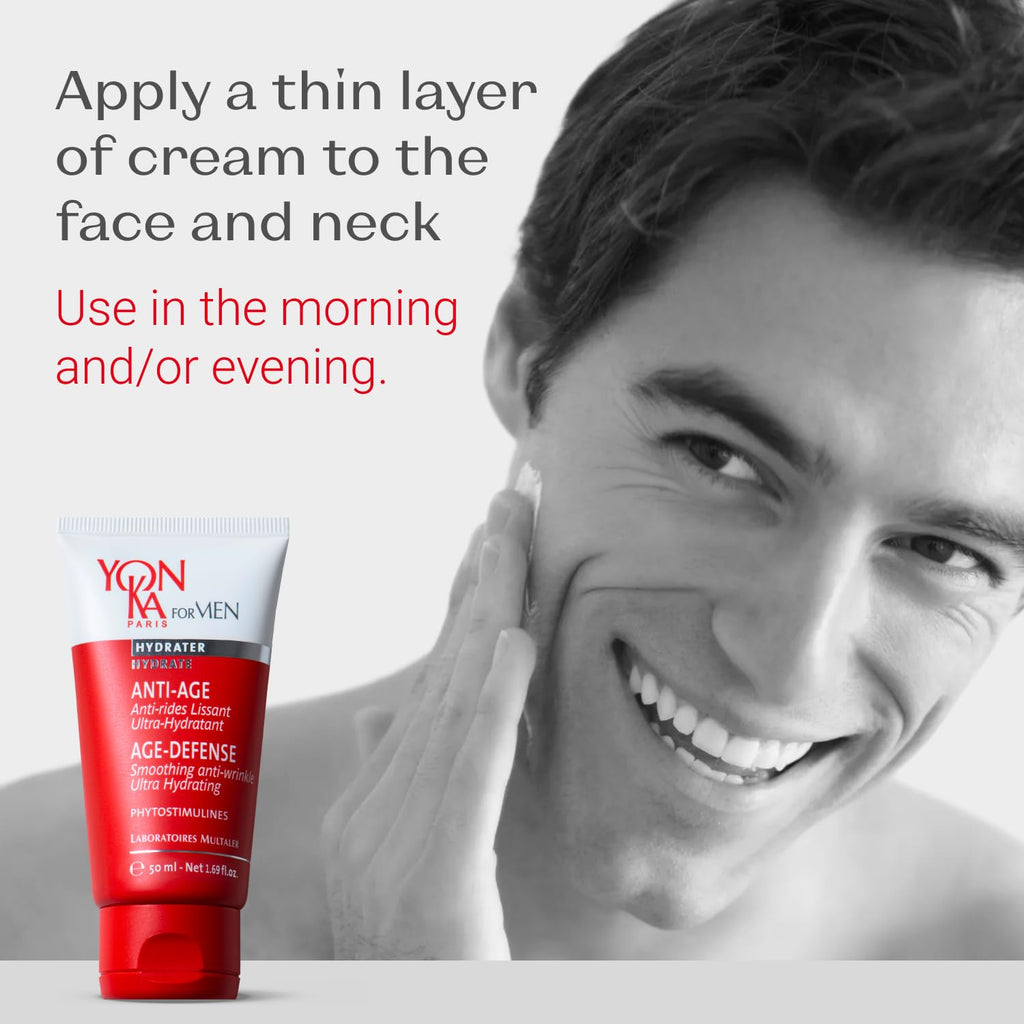 Yon-Ka Mens Age Defense Moisturizer | Anti-Aging Daily Face Lotion for Dry, Mature Skin