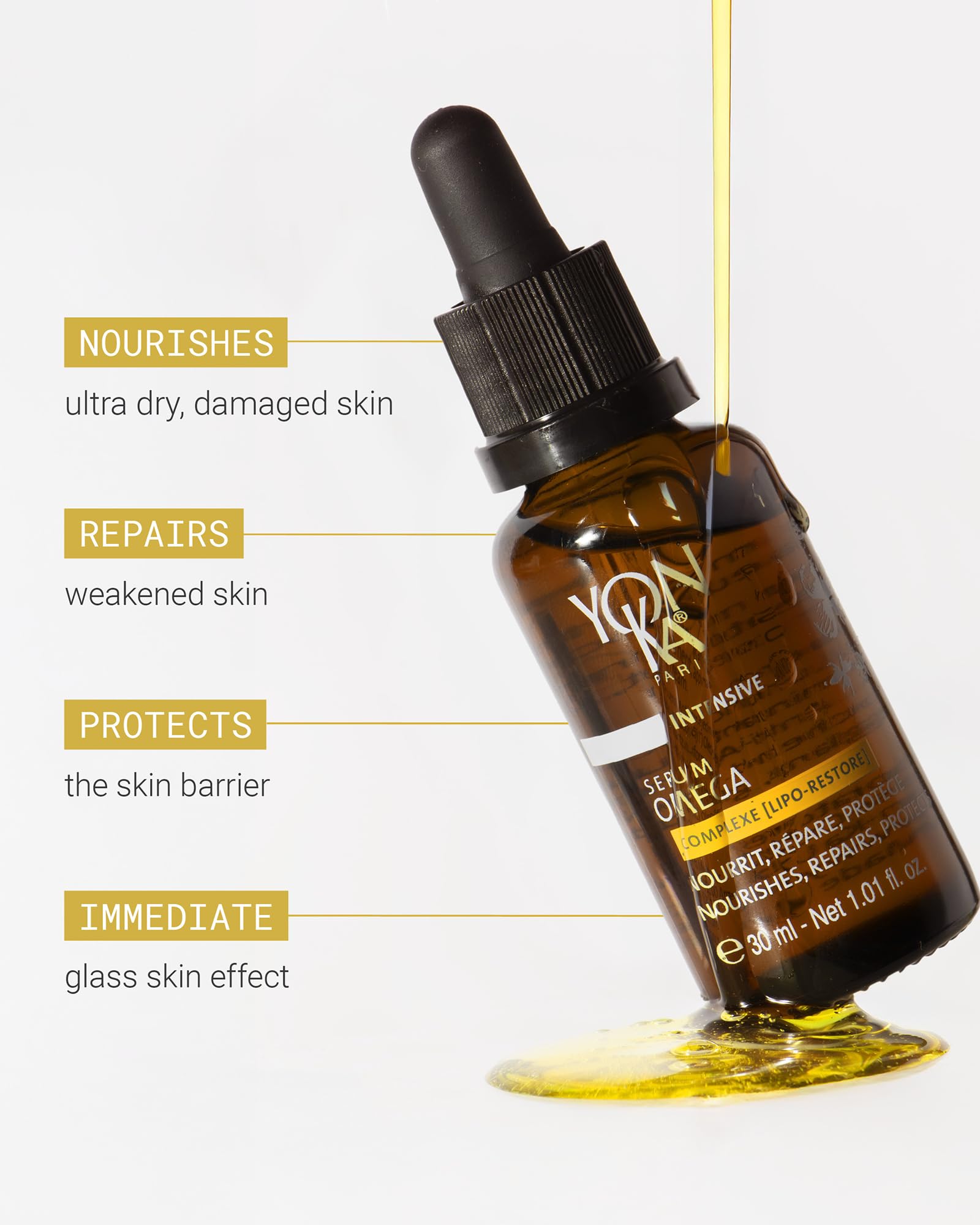 YONKA PARIS Serum Omega – Oil-in-Serum for Dry & Sensitive Skin | Omegas 3,6,9 | Made in France