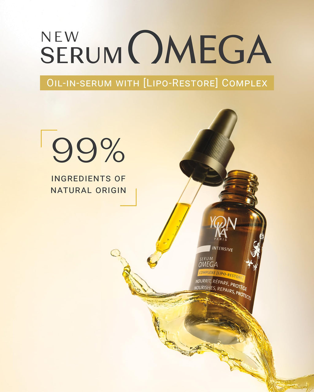 YONKA PARIS Serum Omega – Oil-in-Serum for Dry & Sensitive Skin | Omegas 3,6,9 | Made in France