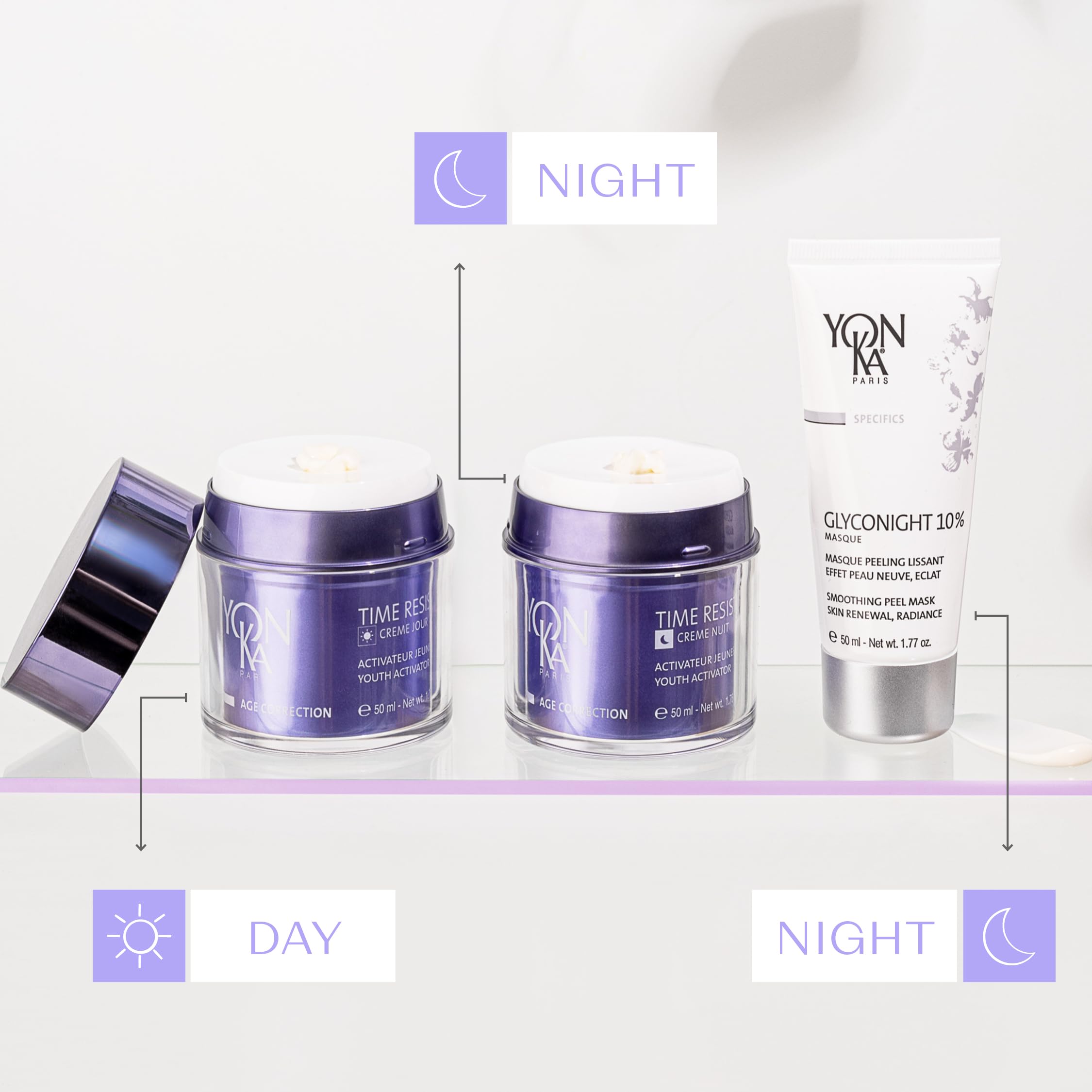 Yonka Time Resist Nuit – Anti-Aging Night Cream with Youth Activating Complex & Shea Butter | Paraben-Free | 1.76 oz