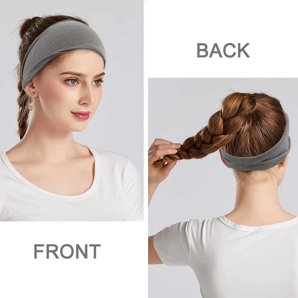 YONUF Fashion Headbands for Women | Wide Headbands, 6-Pack for Yoga & Workout