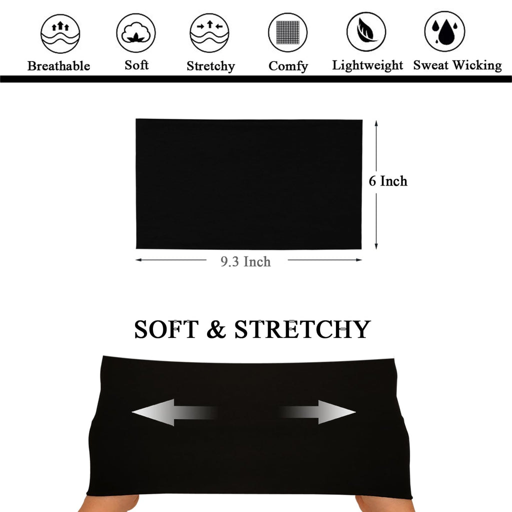 YONUF Wide Headbands For Women - Stretchy, Non-Slip Hair Bands in 6-Pack