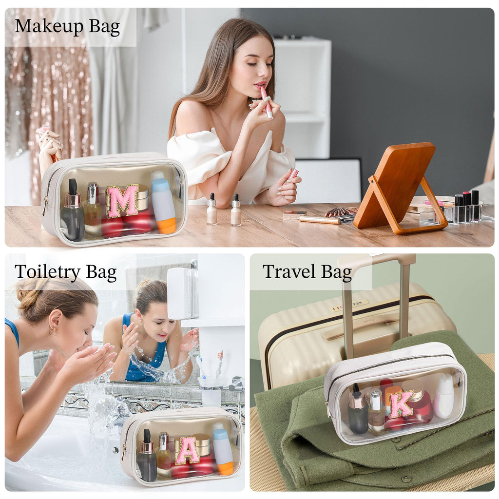 YOOLIFE Travel Clear Makeup Bag – Waterproof, Lightweight Cosmetic Bag for Women