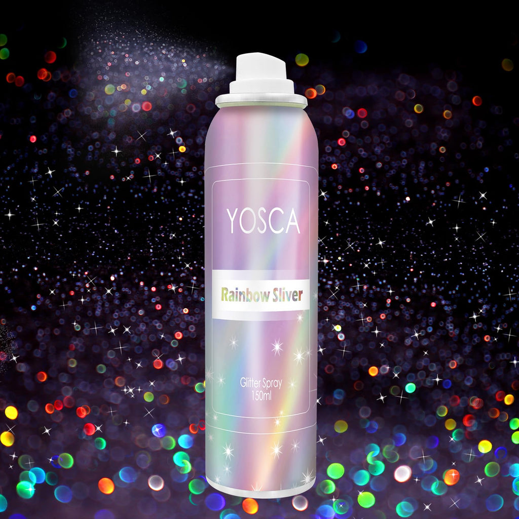 YOSCA Body Glitter Spray 150ML – Holographic Sparkle for Hair, Skin & Clothes