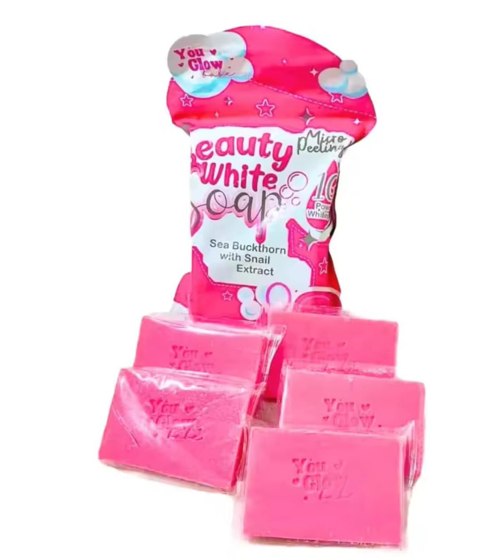 5 Bars You Glow Babe Beauty White Soap with Sea Buckthorn & Snail Extract – 70g Each