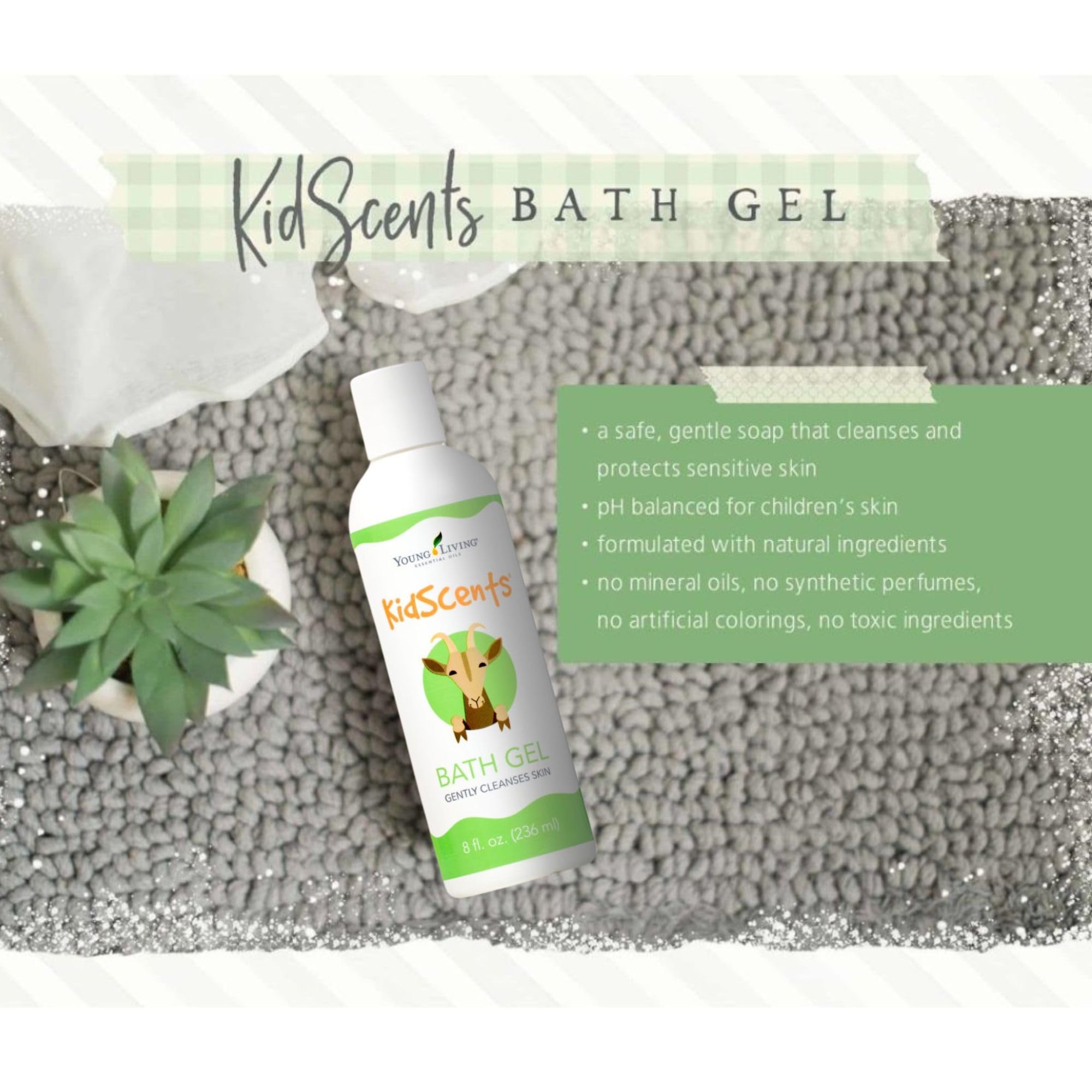 KidScents Bath Gel by Young Living – Gentle, Hypoallergenic Bath for Sensitive Skin (8 fl oz)