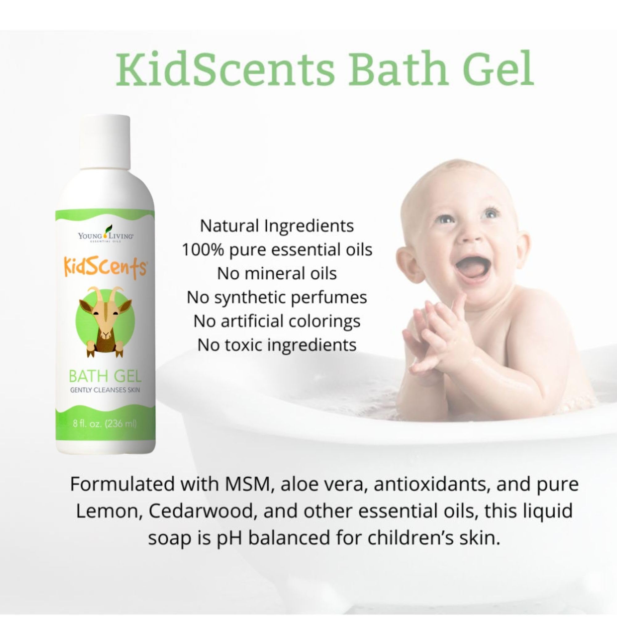 KidScents Bath Gel by Young Living – Gentle, Hypoallergenic Bath for Sensitive Skin (8 fl oz)