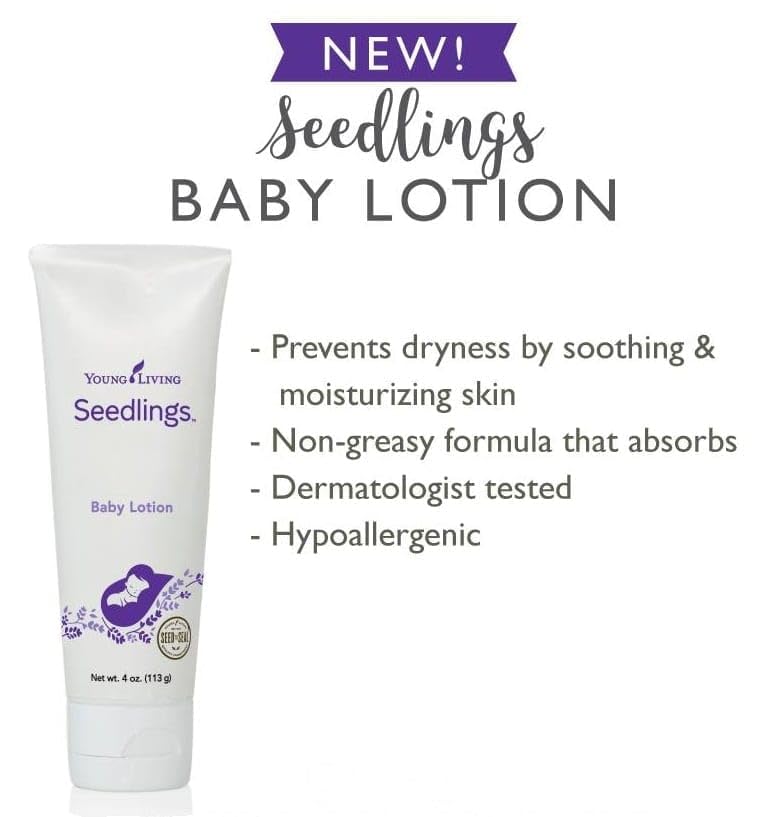 Young Living Seedlings Baby Lotion – Hypoallergenic, Gentle Hydration for Delicate Infant Skin (4 oz)
