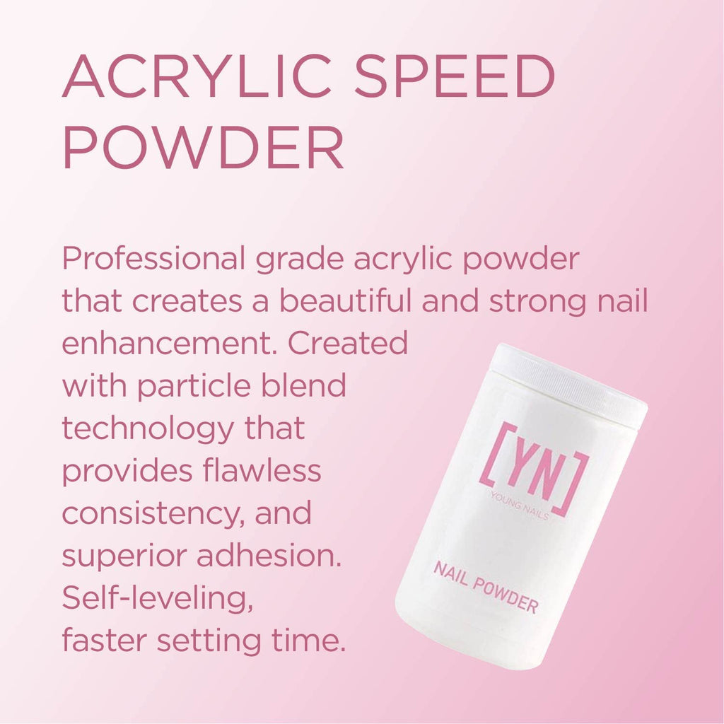 Young Nails Acrylic Core Powder – Self-Leveling, 90s Set, 660g | Natural/Nude/Pink/White