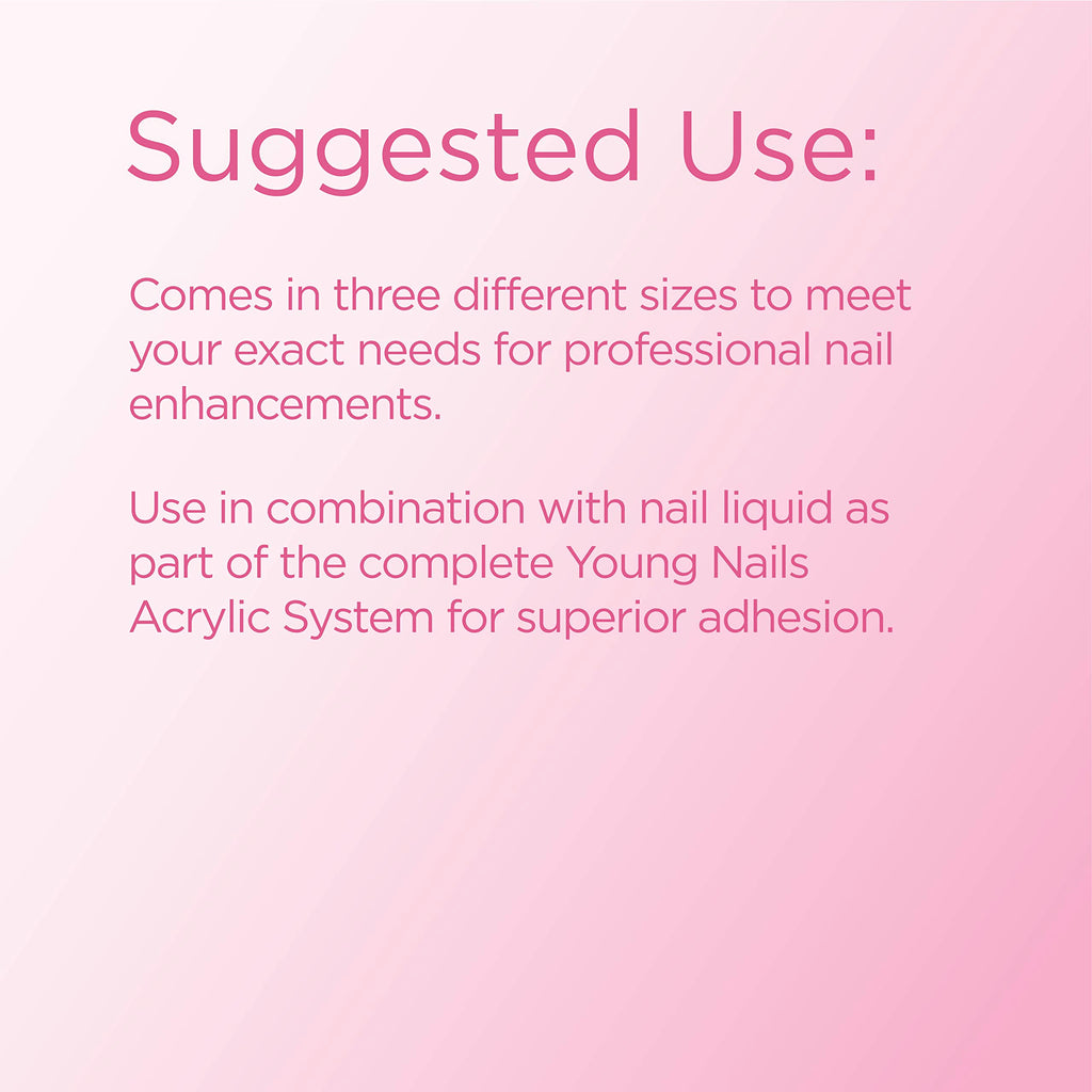 Young Nails Acrylic Core Powder – Self-Leveling Nail Powder, 660g, Clear/Nude/Pink/White