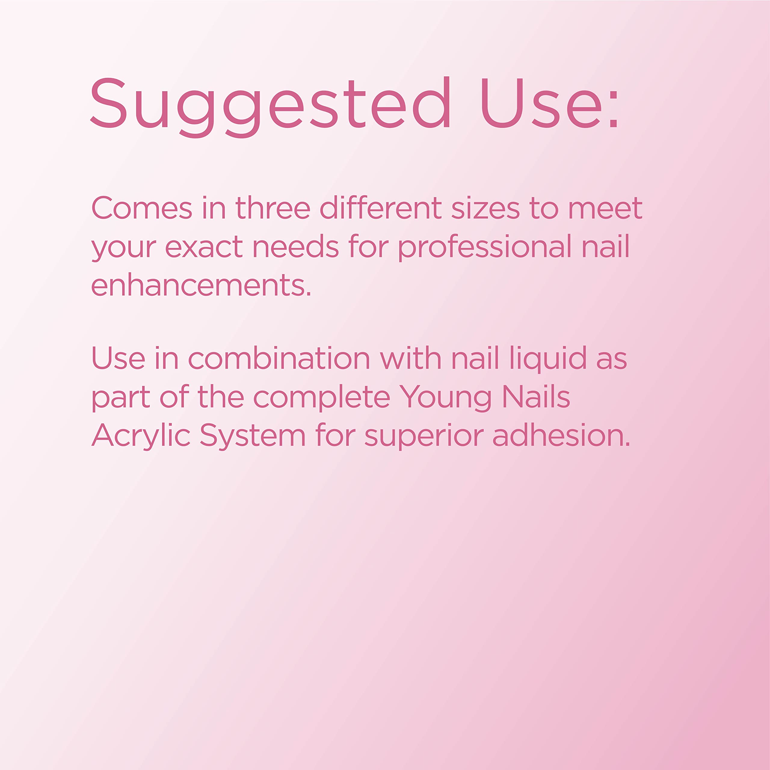 Young Nails Acrylic Core Powder – Self-Leveling Nail Powder, 660g, Clear/Nude/Pink/White