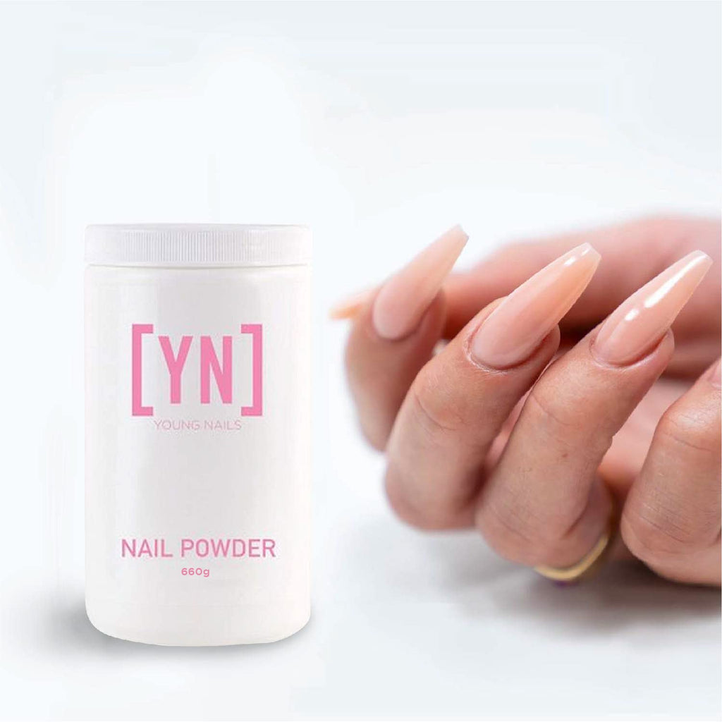 Young Nails Acrylic Cover Powder Taupe - Self-Leveling, 660g, Professional Grade