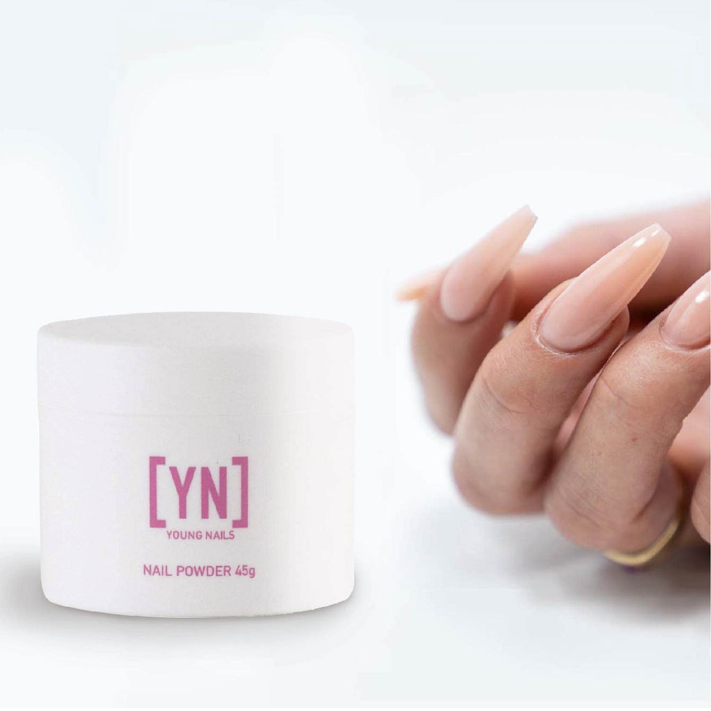 Young Nails Acrylic Cover Powder Beige – 45g | Self-Leveling, Quick-Set Nail Enhancer