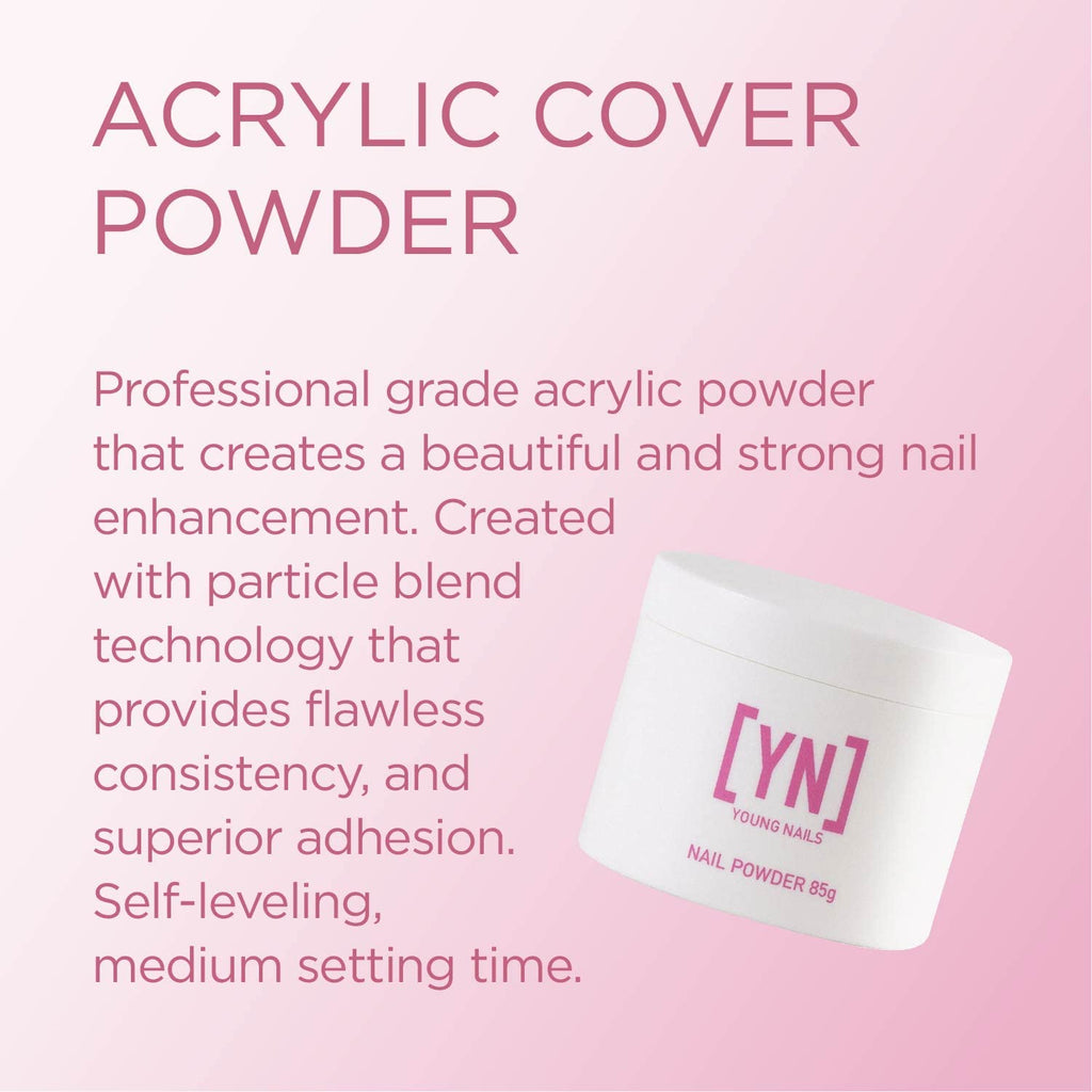 Young Nails Acrylic Cover Powder Bare – 2.99 oz | Self-Leveling & Quick-Set