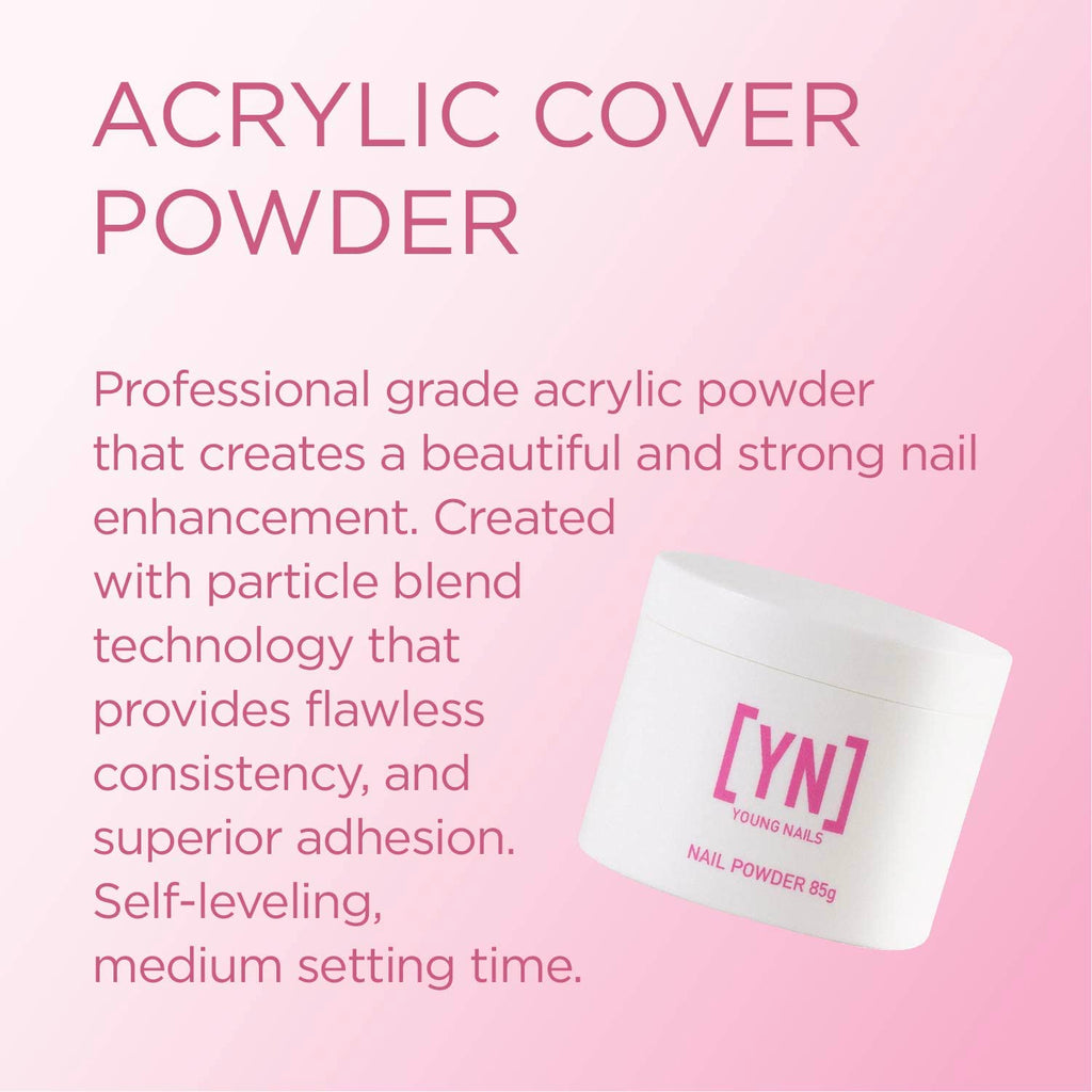 Young Nails Acrylic Cover Powder Rosebud – Self-Leveling, Quick-Set, 85g | Professional-Grade Nail Powder