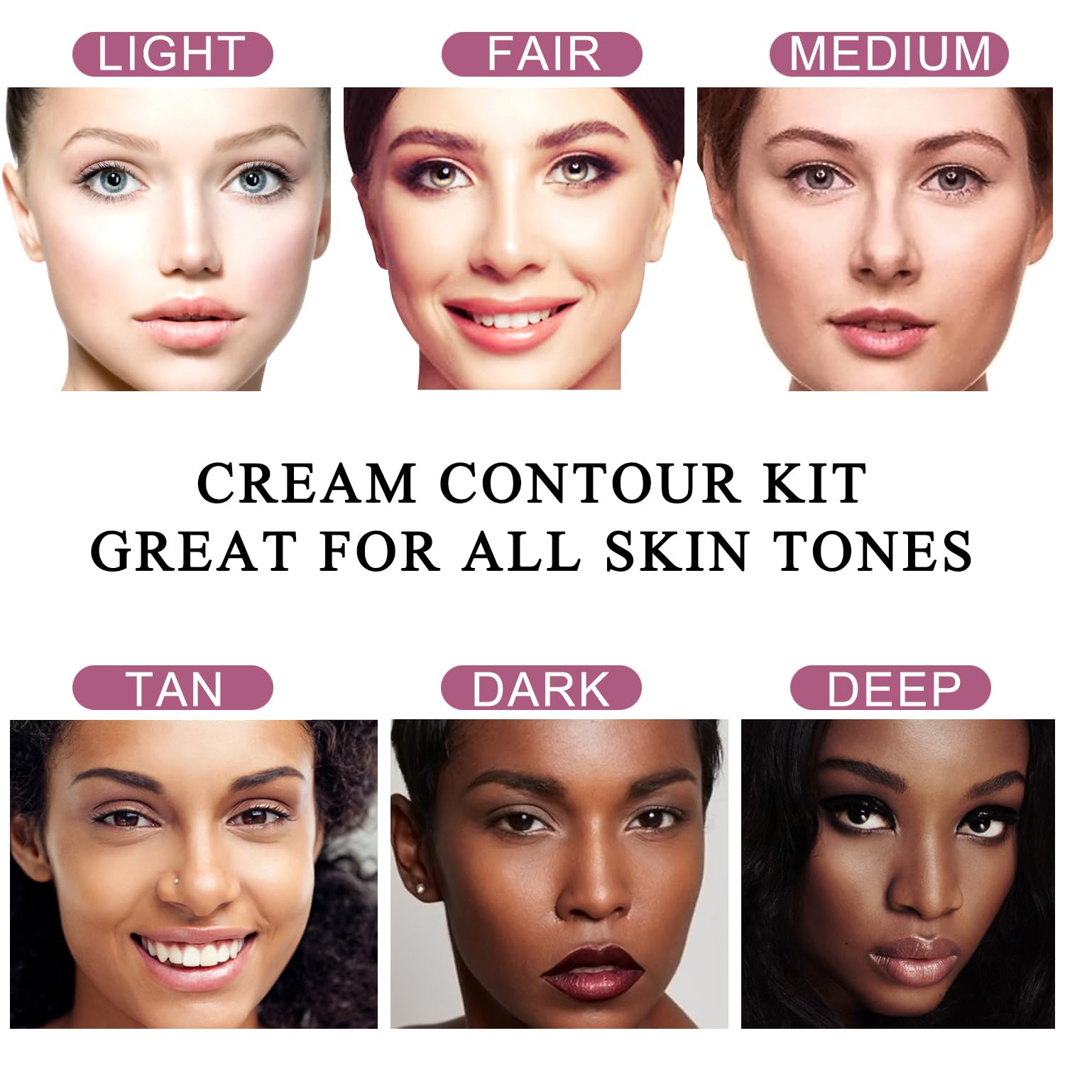 Youngfocus 8-Color Cream Contour Kit – Vegan, Cruelty-Free Contour & Highlight Palette