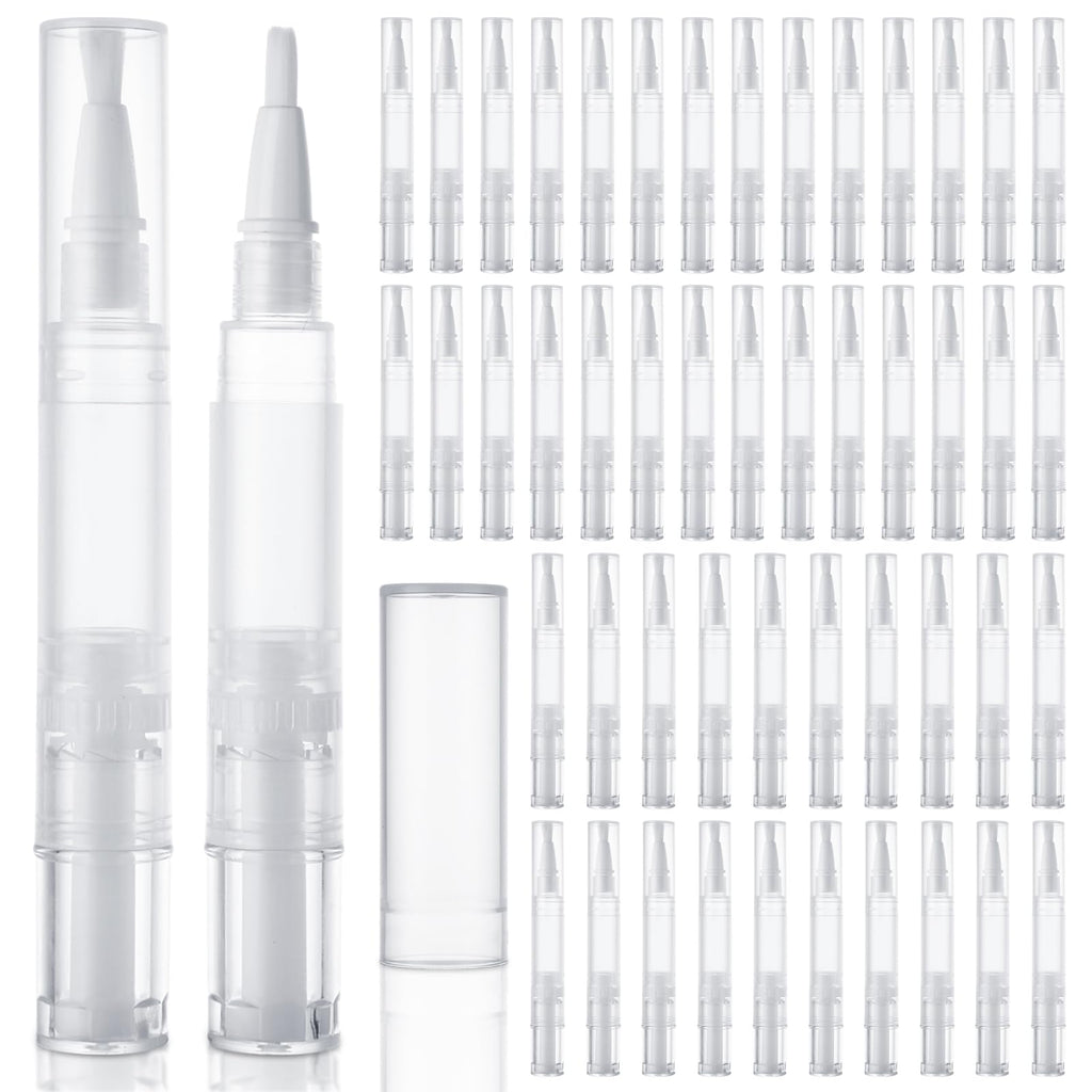 YOUNTHYE 50Pcs 5ml Cuticle Oil Pen - Empty Refillable Nail Oil Pen with Brush Tip