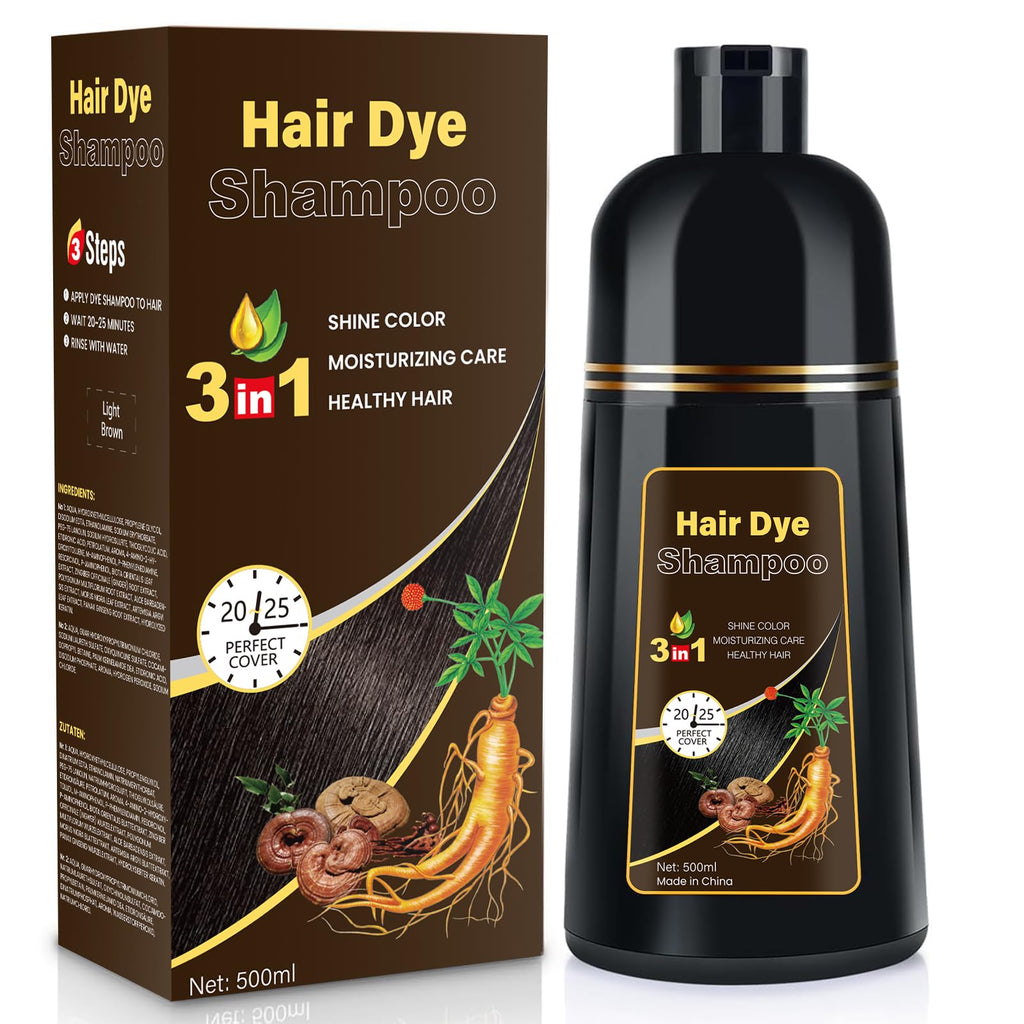 YOURTONE Hair Dye Shampoo 3-in-1: Gray Coverage & Plant-Based Formula (16.9 fl oz)