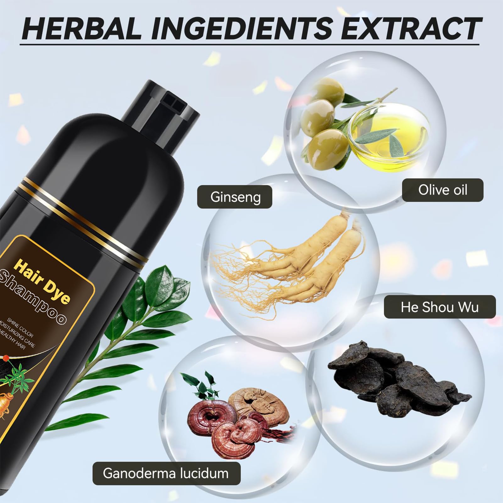 YOURTONE Hair Dye Shampoo Chestnut Brown – 3-in-1, Ammonia-Free, 500ml