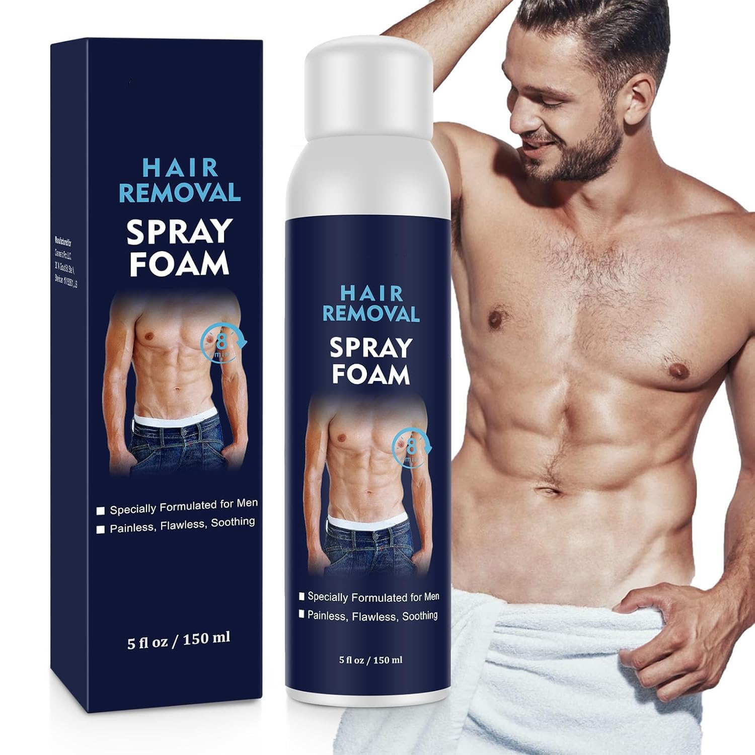 YOURTONE Hair Removal Spray Foam for Men – No-Irritation Depilatory for Underarms, Chest, Back & Legs