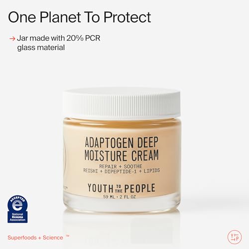 Youth To The People Adaptogen Skin Repairing Moisture Cream | Hydrating Fragrance-Free Moisturizer for Sensitive Dry Skin